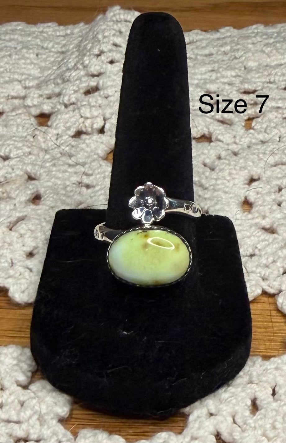 Navajo Adjustable Palomino Turquoise Ring By Renell Perry Chaco