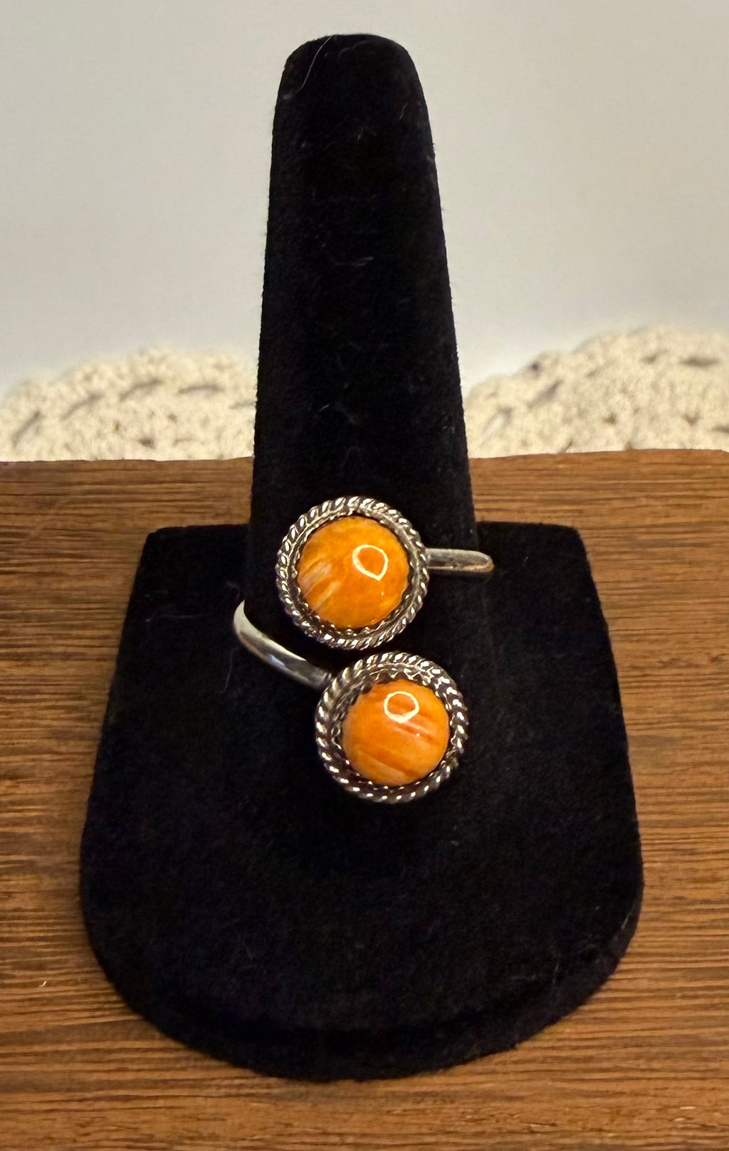 Navajo Made Spiny Oyster Shell Adjustable Rings by Esther White