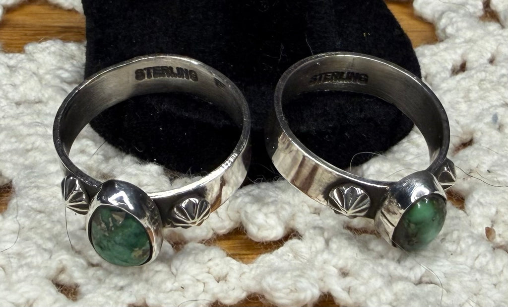 Navajo Sonoran Turquoise Band Rings By Adrian Yazzie
