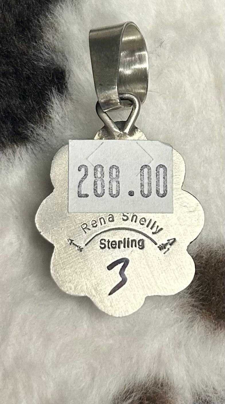 Navajo Handmade White Buffalo Pendant by Rena Shelly
