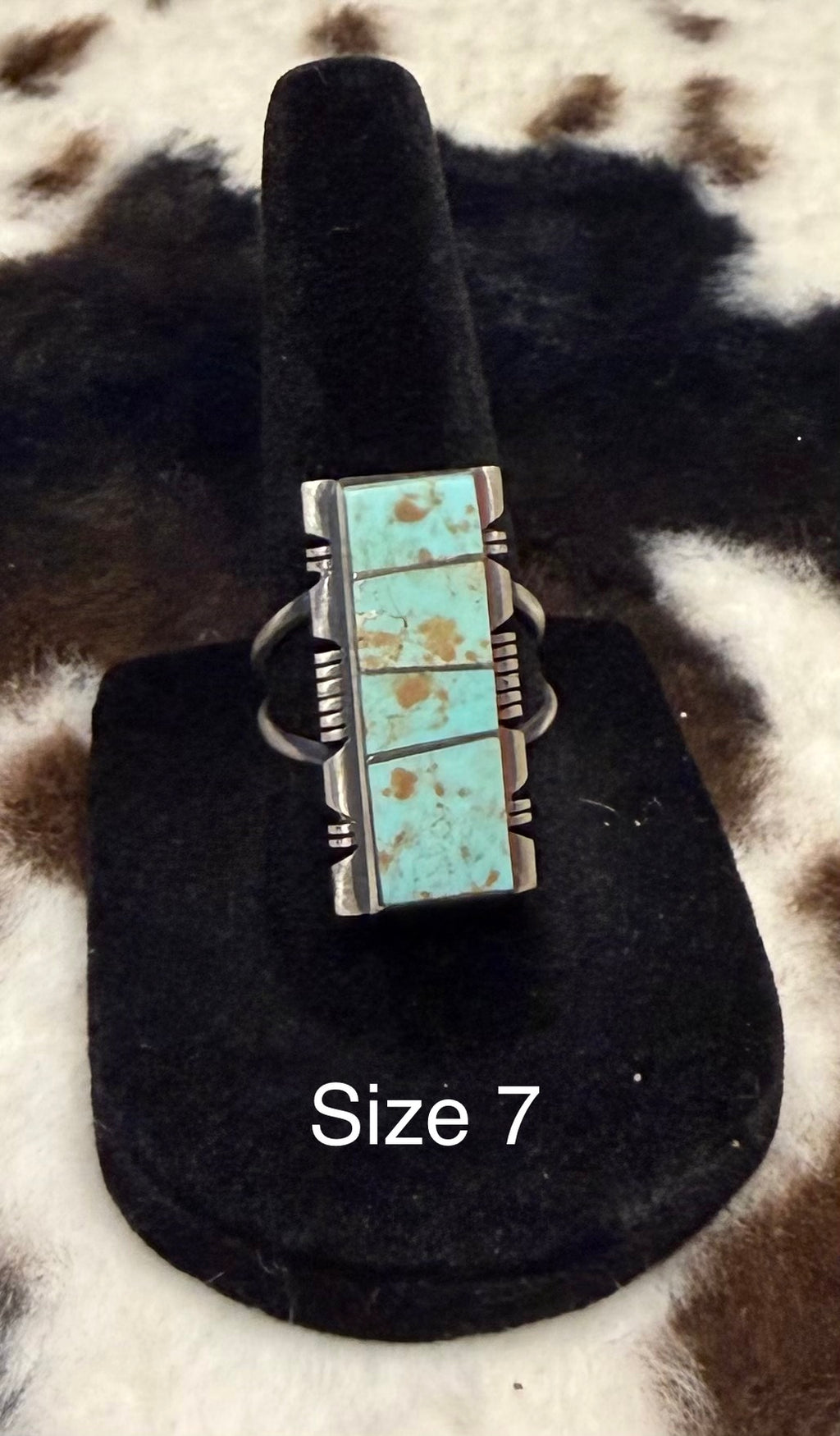 Navajo Handmade #8 Turquoise Rings By Steve Francisco