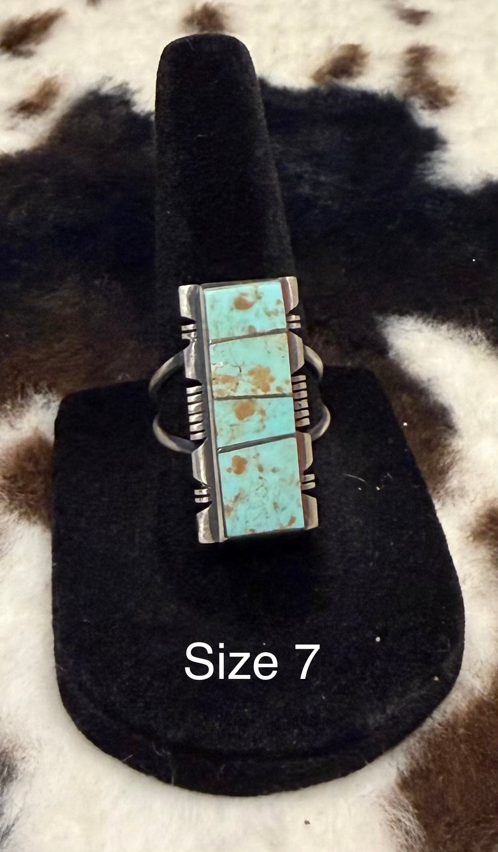 Navajo Handmade #8 Turquoise Rings By Steve Francisco