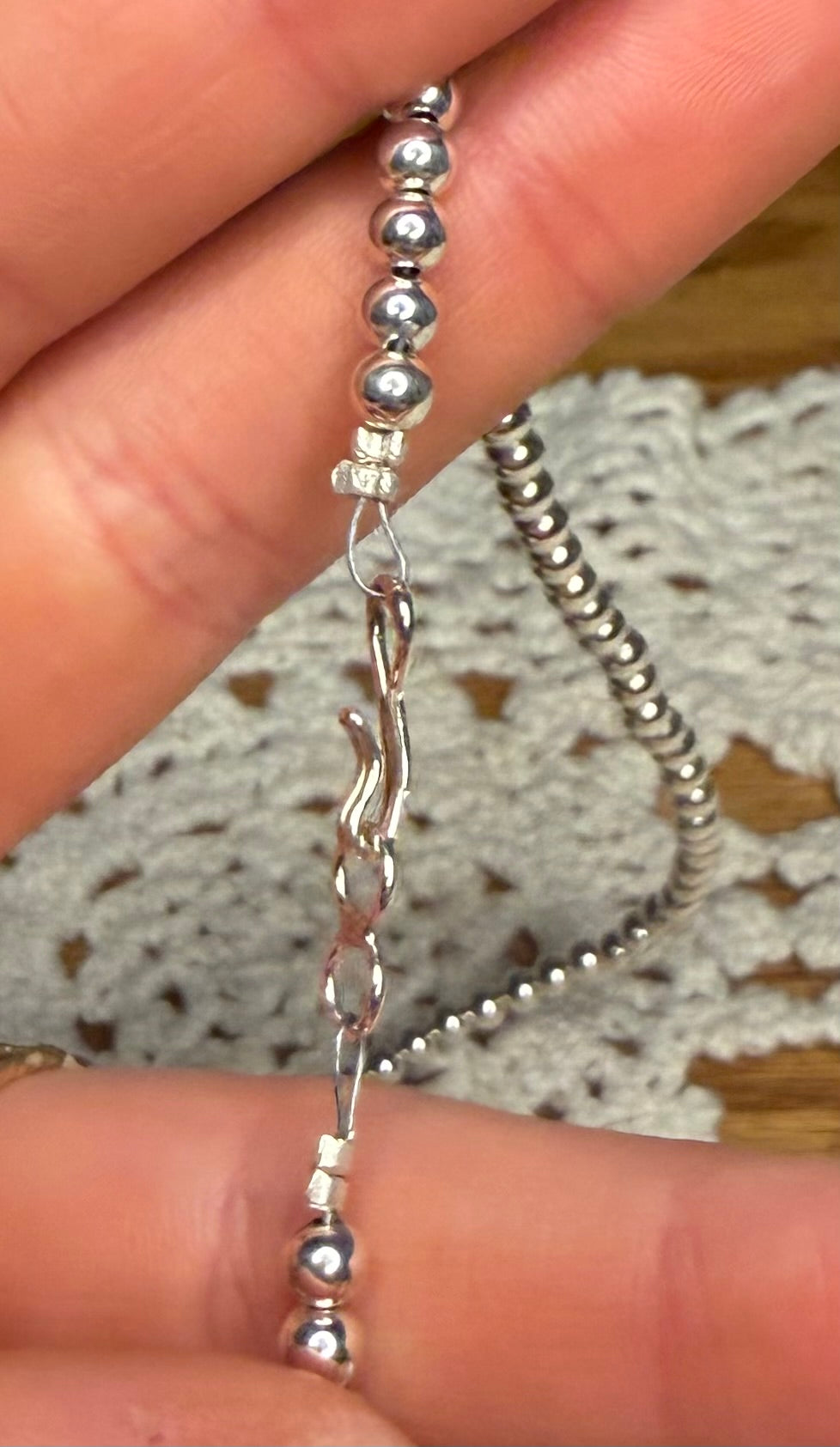 Navajo Made 4mm 18” Machine Made Shiny Pearls By Gerald Benally