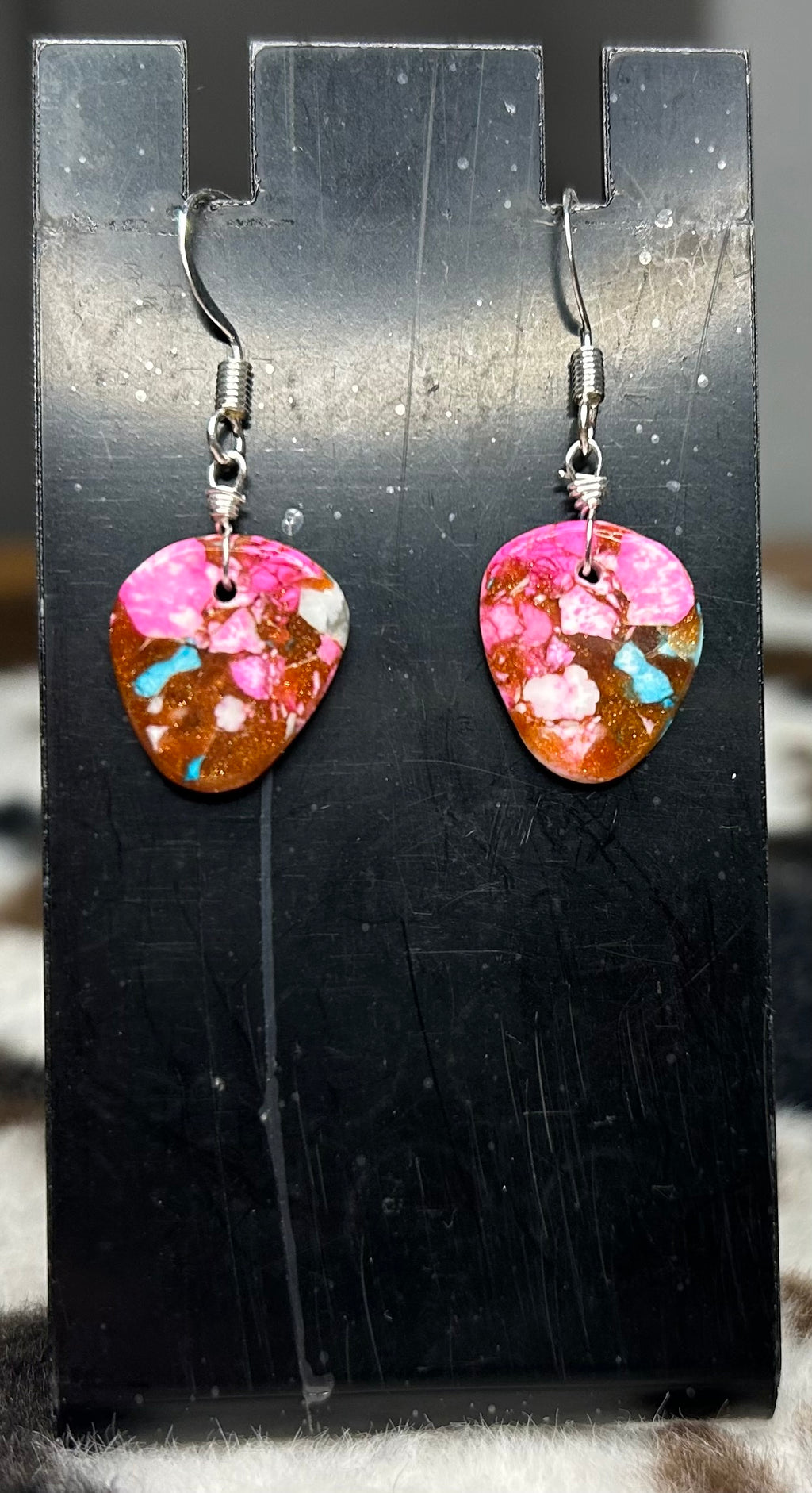 Cotton Candy Slab Dangle Earrings 3