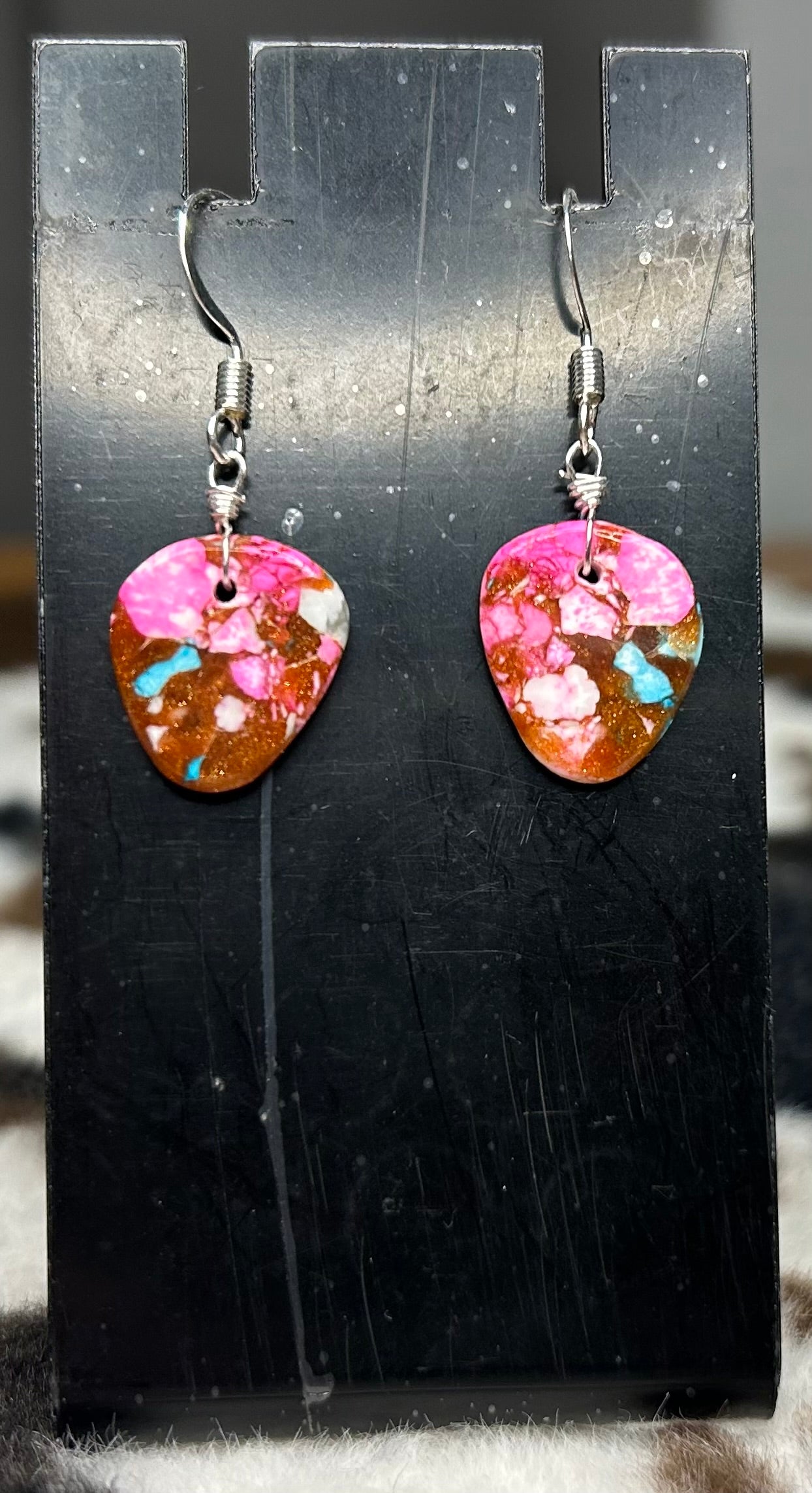 Cotton Candy Slab Dangle Earrings 3