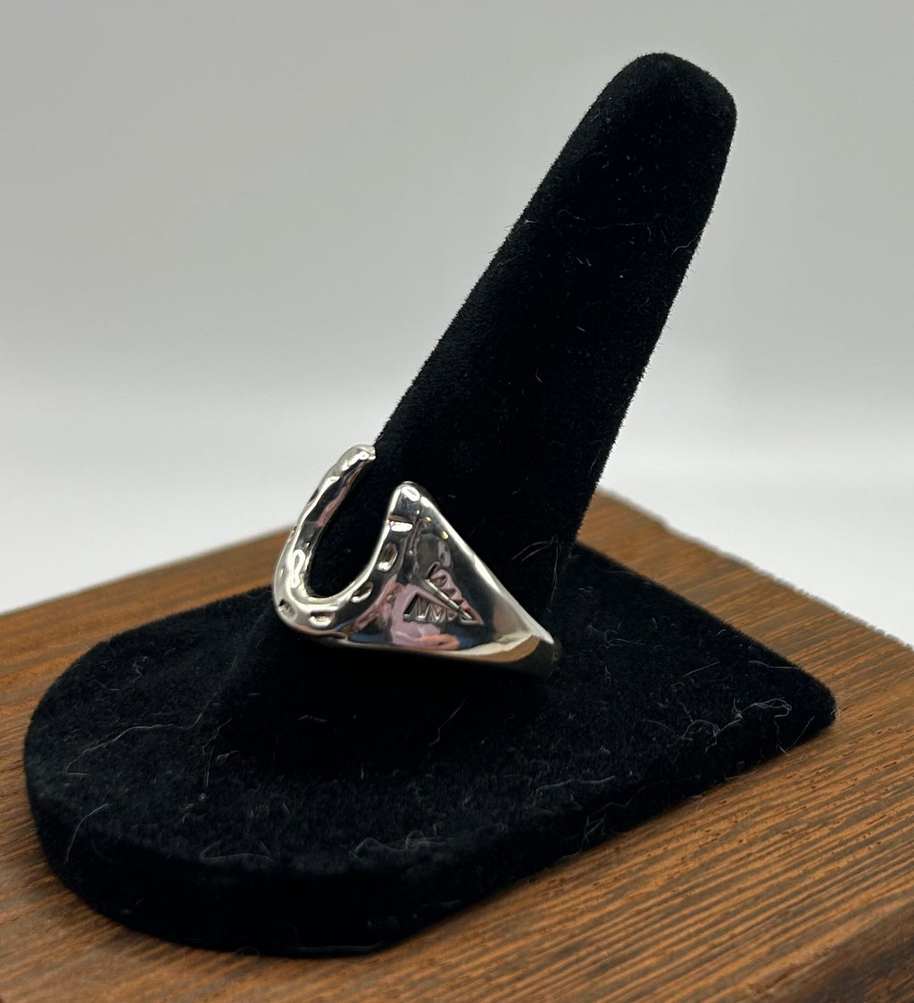 Navajo Handmade Sterling Horseshoe ring by Pauline Nelson.