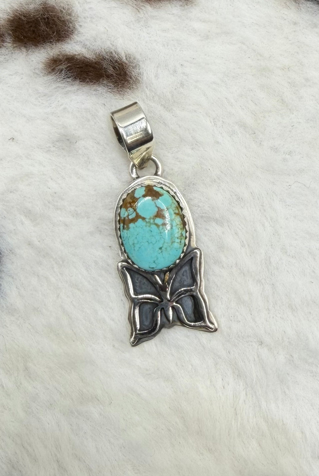 Southwestern Made Butterfly Pendant #8 Turquoise