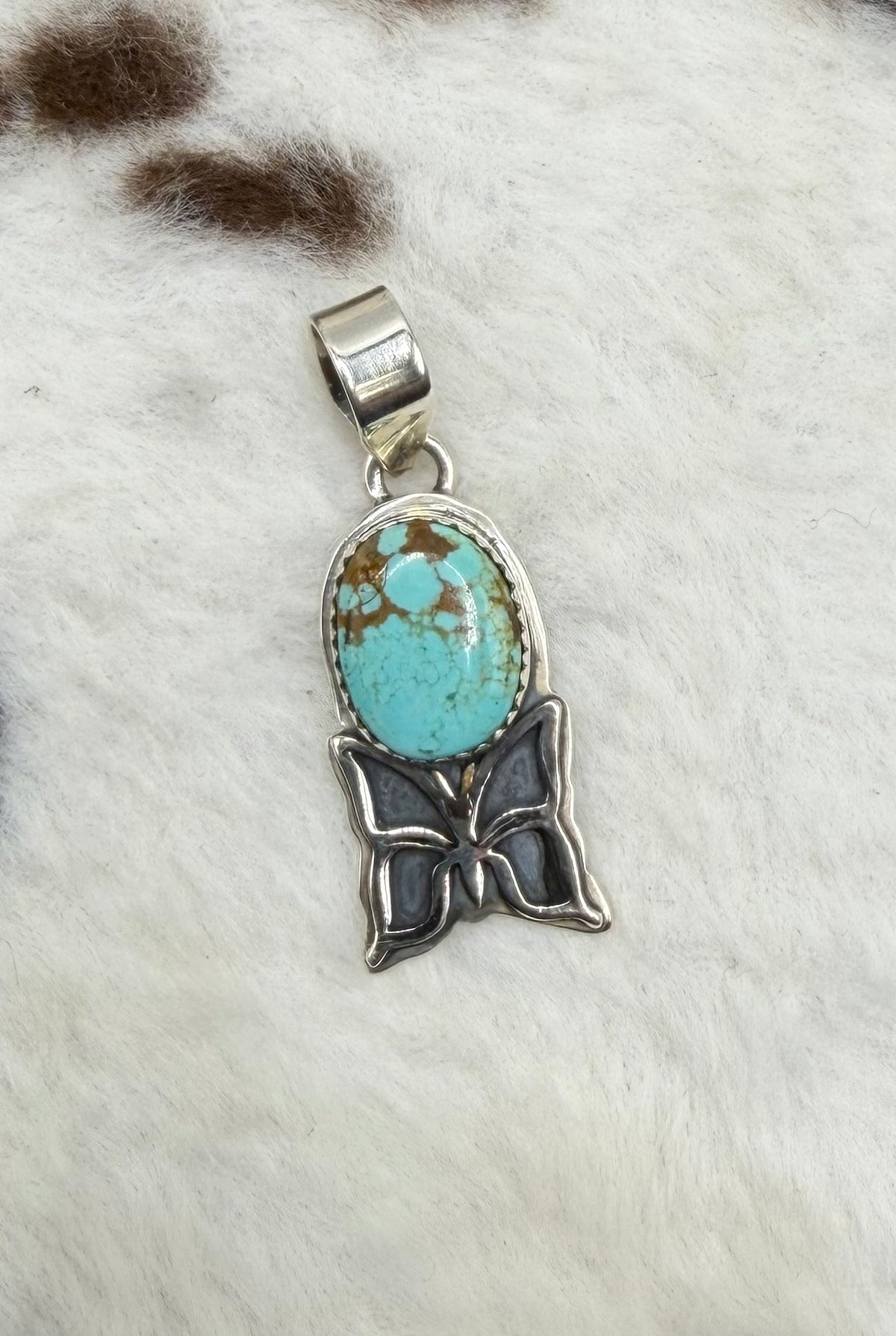 Southwestern Made Butterfly Pendant #8 Turquoise