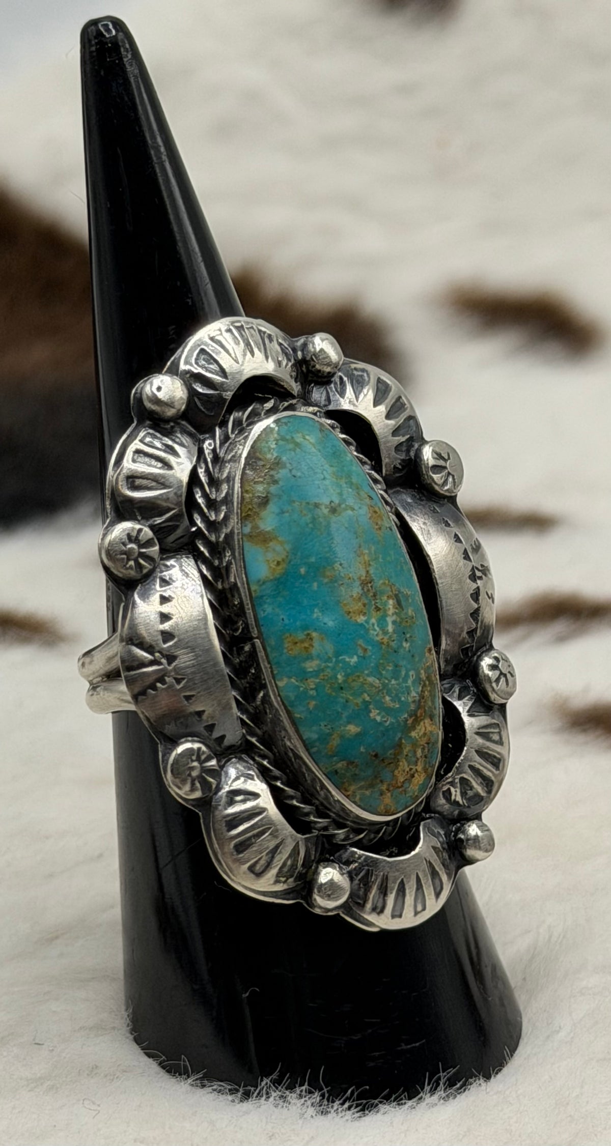 Navajo Handmade Kingman Ridge Turquoise Rings by Kree Blanchard
