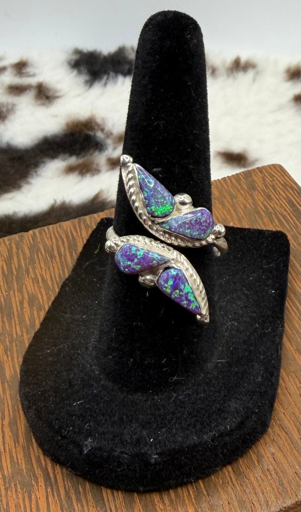 Zuni Handmade Opal Butterfly Rings by Joanne Cooyate Adjustable