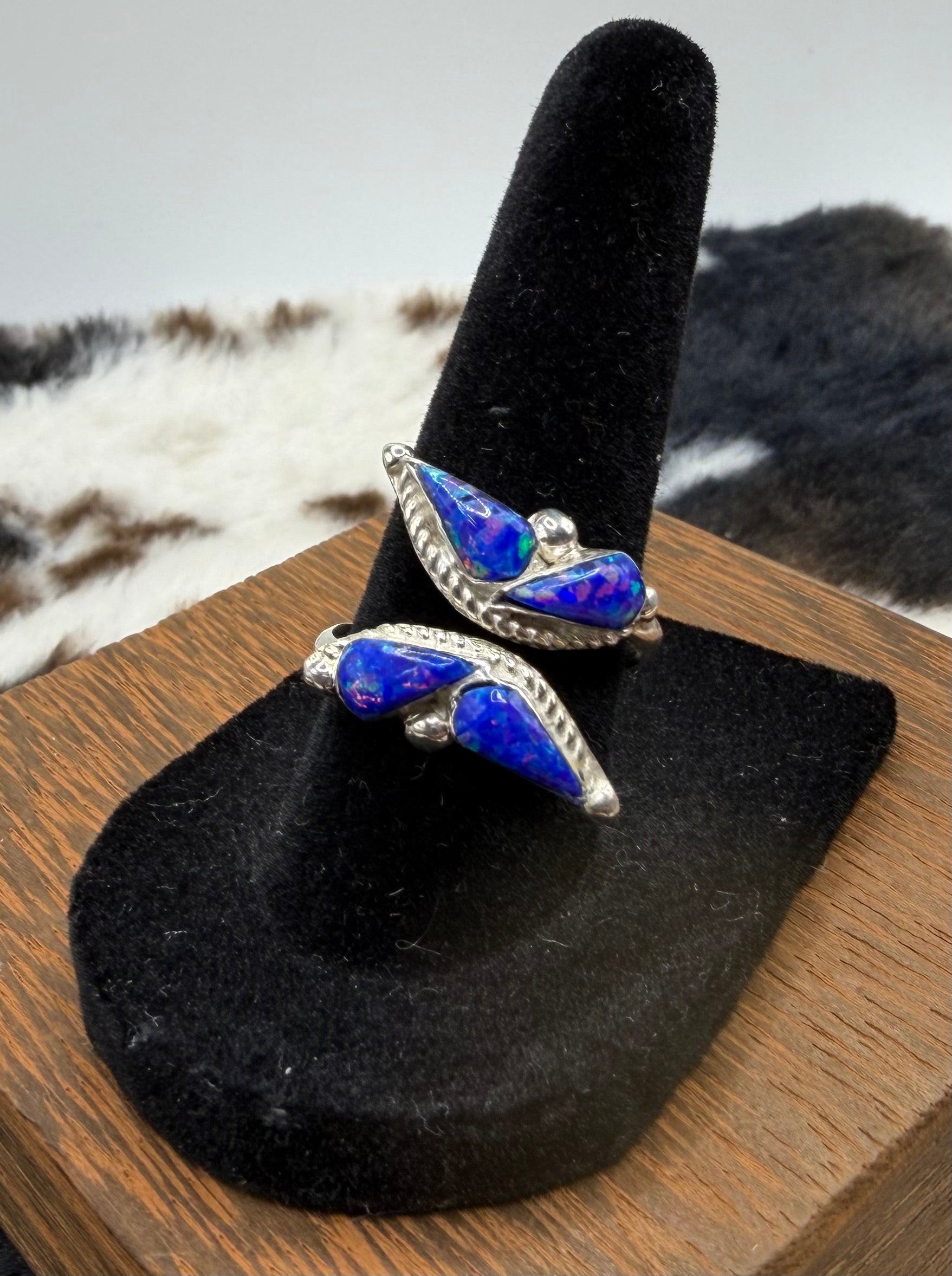 Zuni Handmade Opal Butterfly Rings by Joanne Cooyate Adjustable