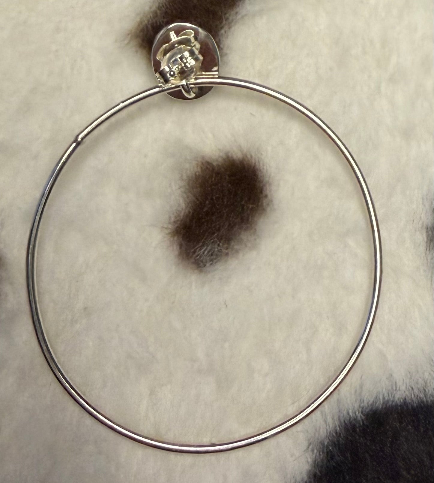 Navajo Handmade Sleeping Beauty Hoop Earrings By Eloise Kee