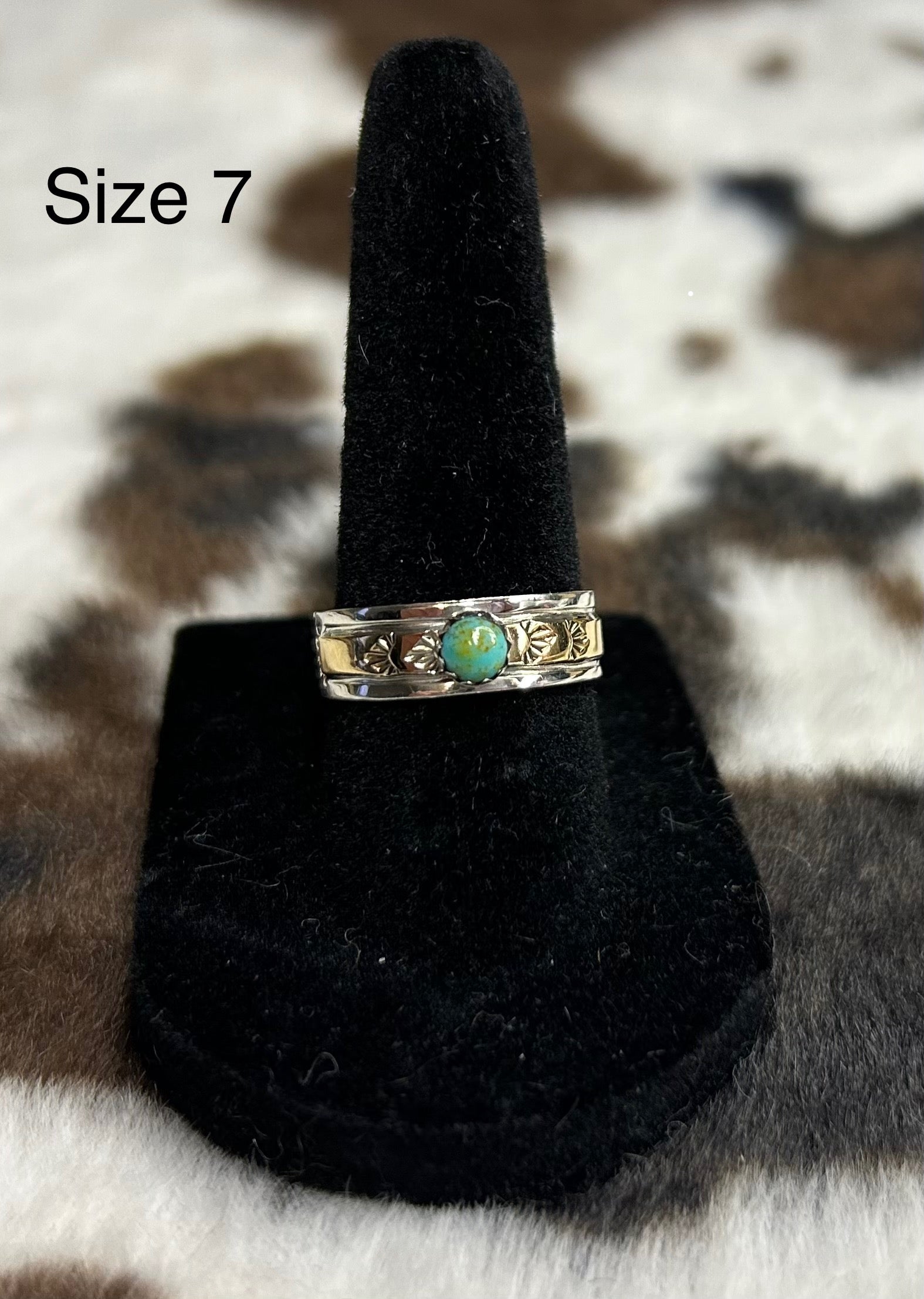 Navajo Handmade Kingman 14k Filled Ring by Juanita Pino