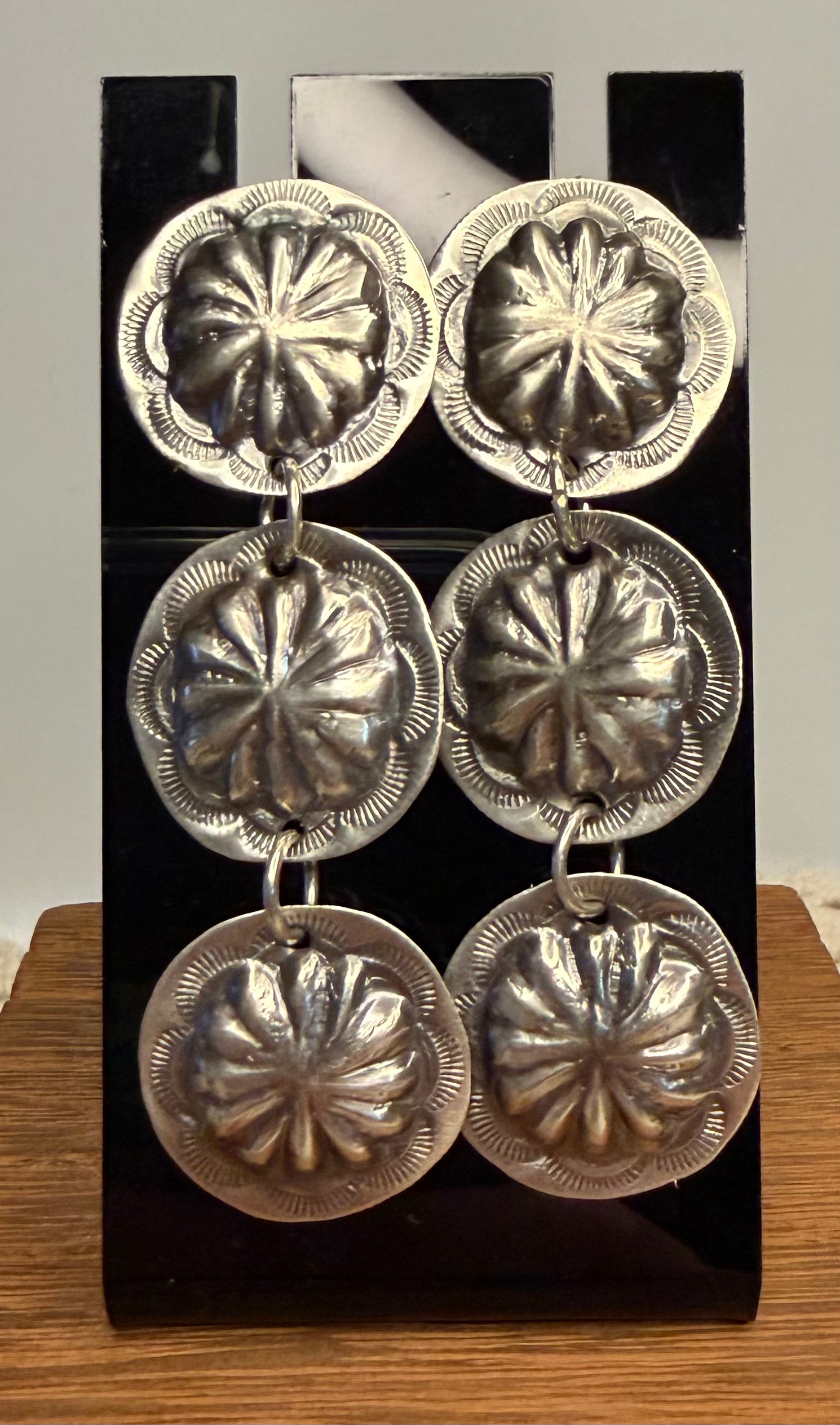 Navajo Handmade Silver Earrings by Joan Begay