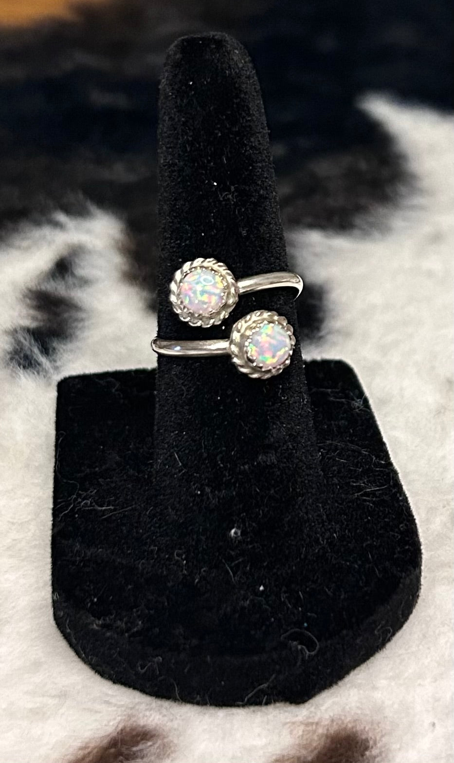 Navajo Handmade adjustable Opal Ring by Esther White