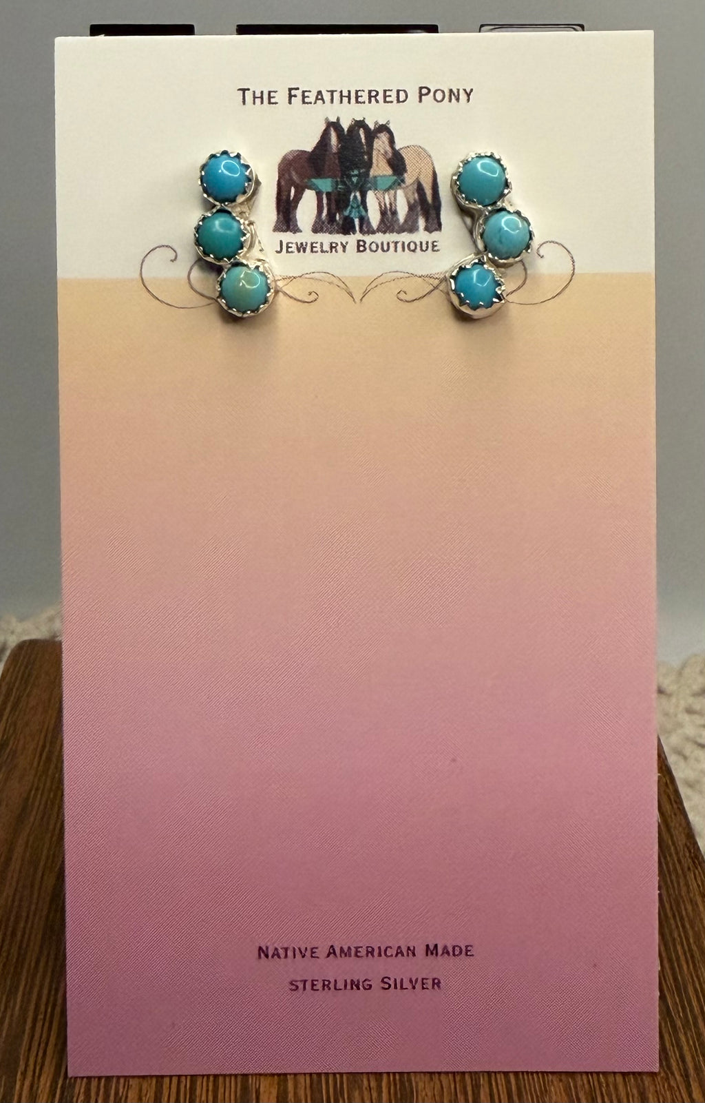 Zuni Handmade Kingman Turquoise Earrings by Janice Spencer