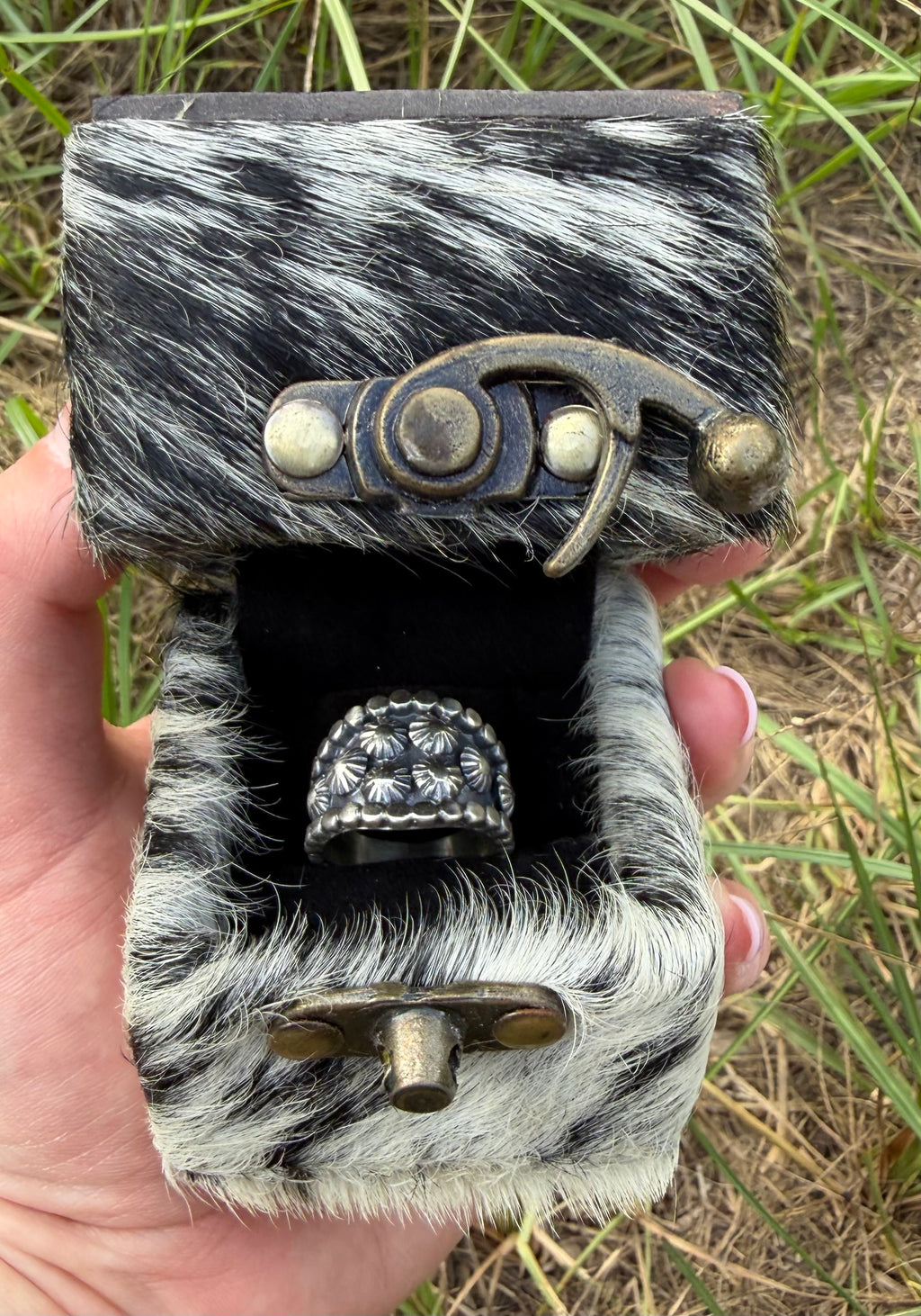Cowhide Ring Box