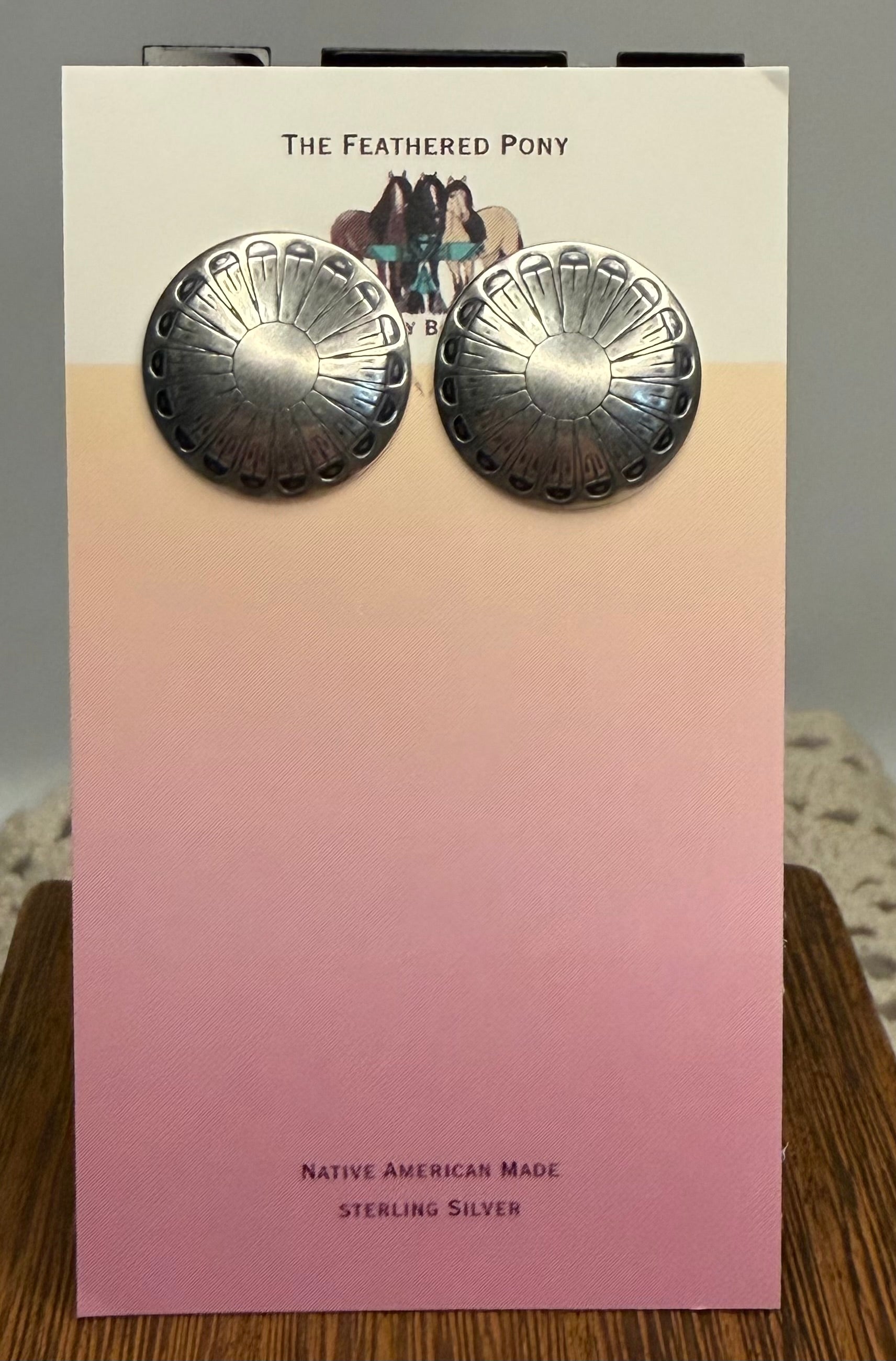 Sterling Silver Concho Earrings
