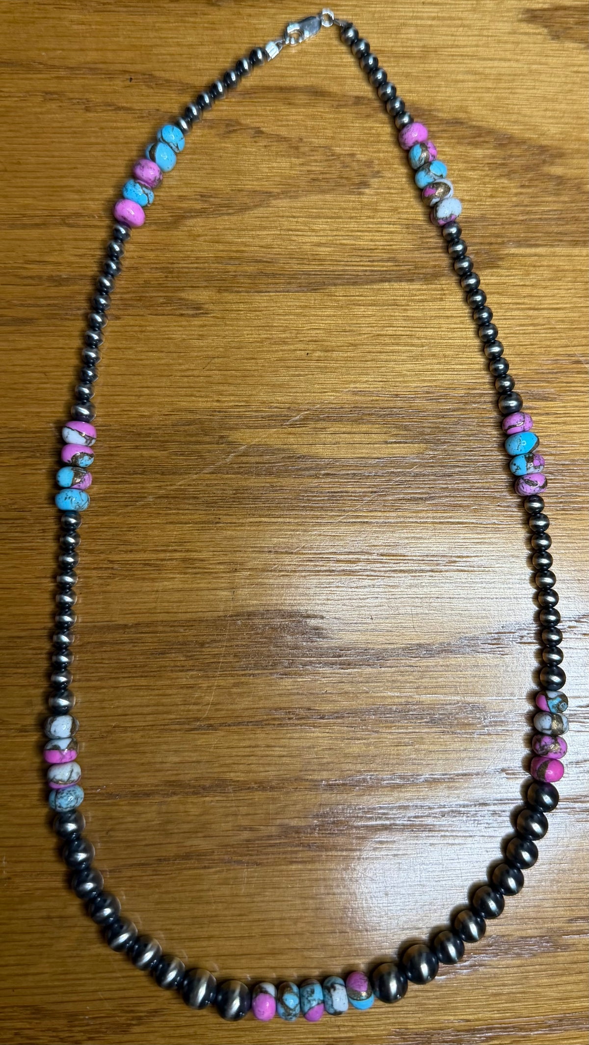 Cotton Candy Turquoise Machine Made Pearl Necklace