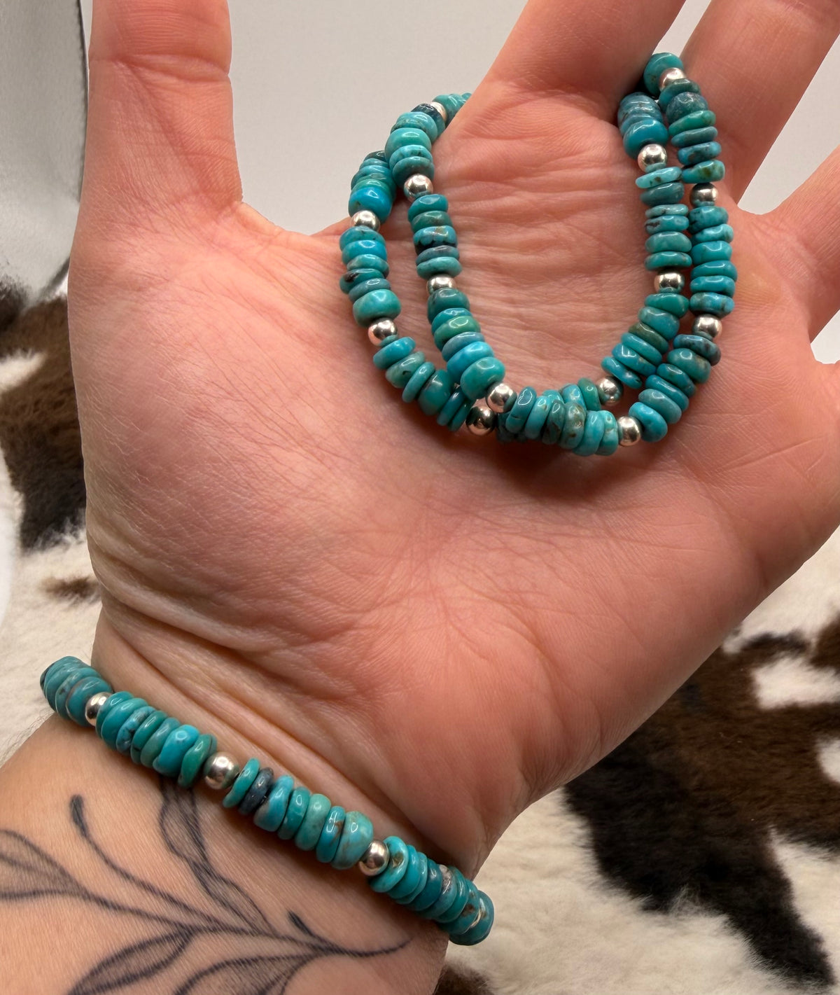 Navajo Handmade Kingman Stretch Bracelets by Adrian Yazzie
