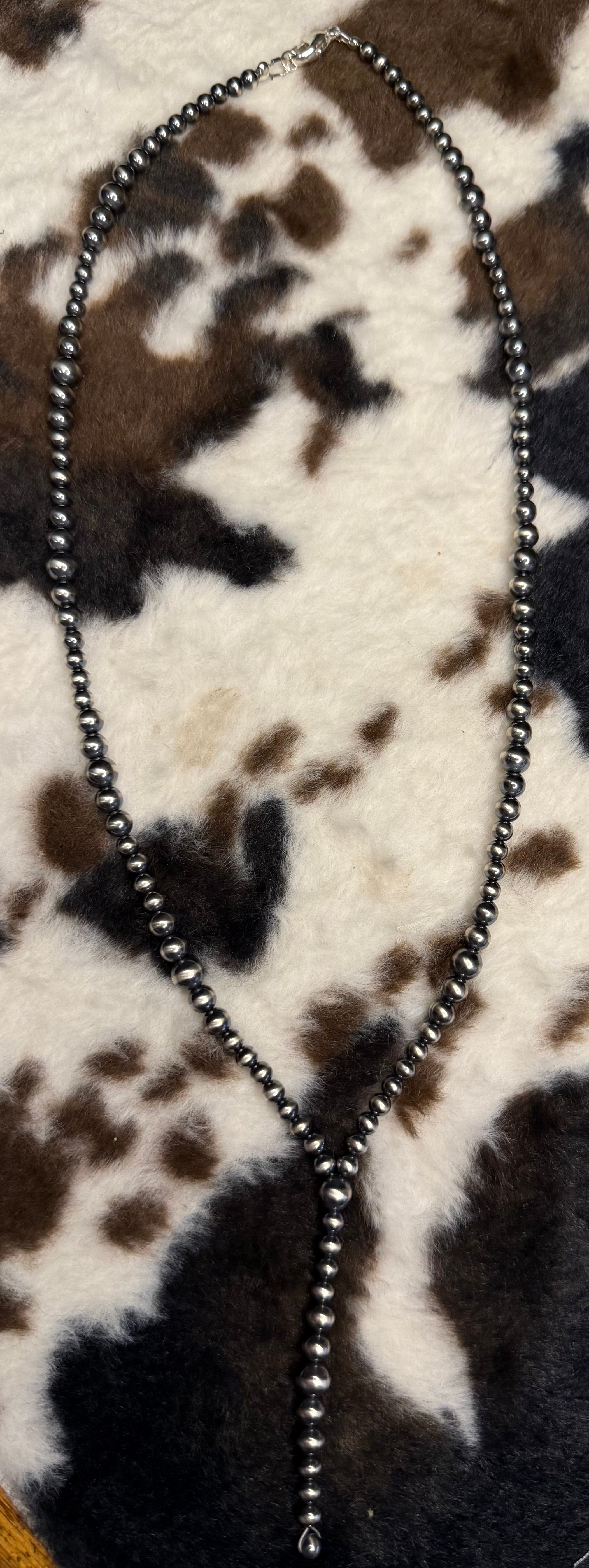 Machine Made Pearl Graduated Pearl Lariat Necklace