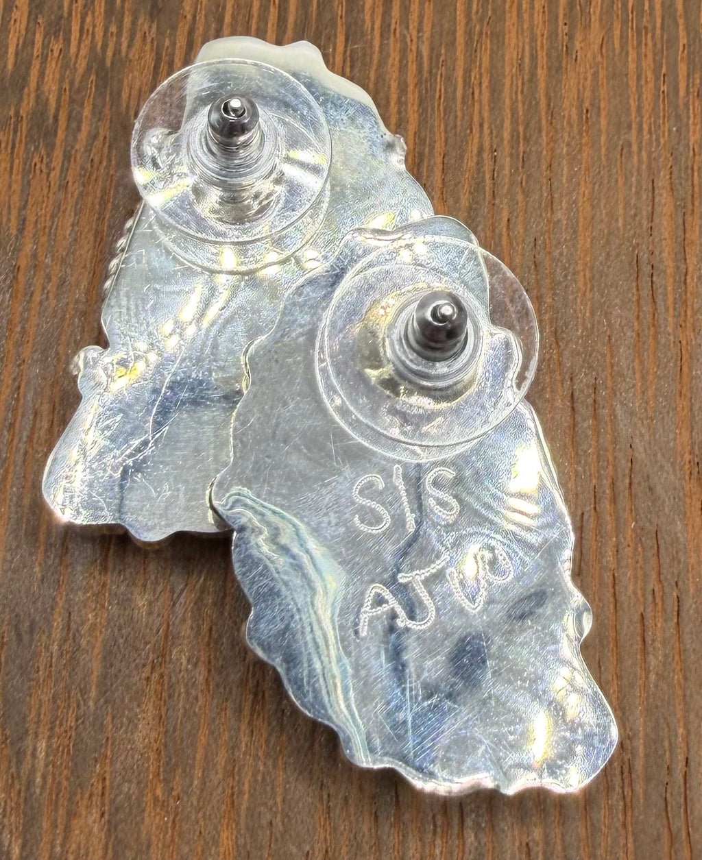 Zuni Handmade Kingman Half Cluster Earrings by Alicia Wilson