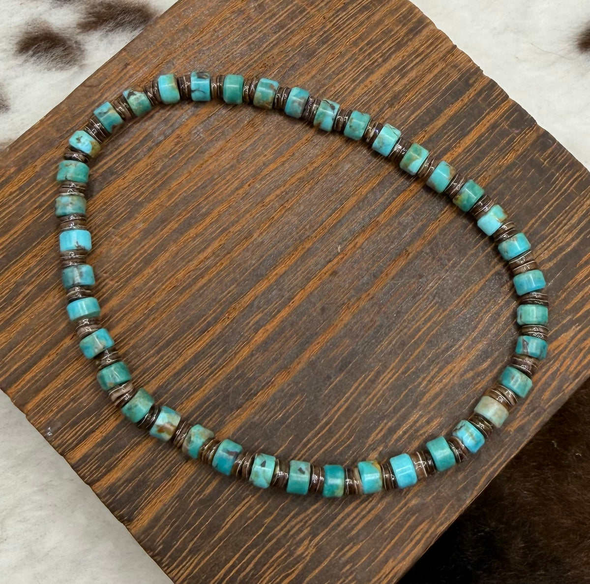 Navajo Handmade Kingman Stretch Bracelet by Adrian Yazzie
