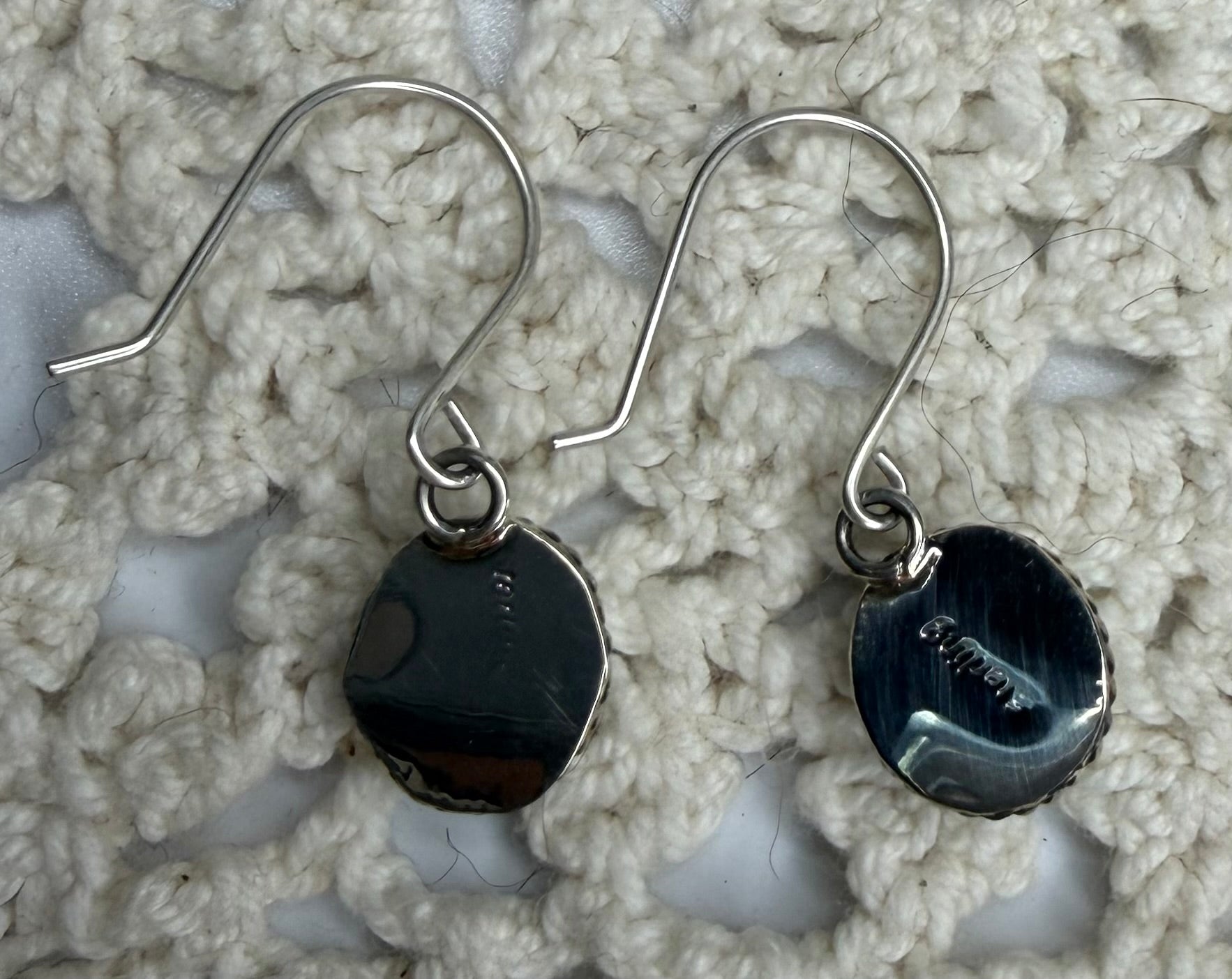 Navajo Handmade Kingman Dangle Earrings by Dave Saunders