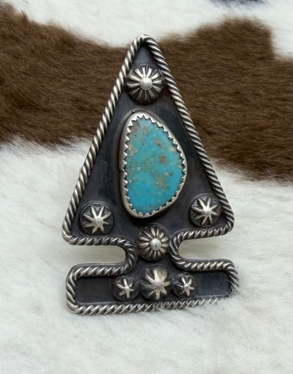Navajo Made Turquoise Arrowhead Ring by Ronnie Martinez