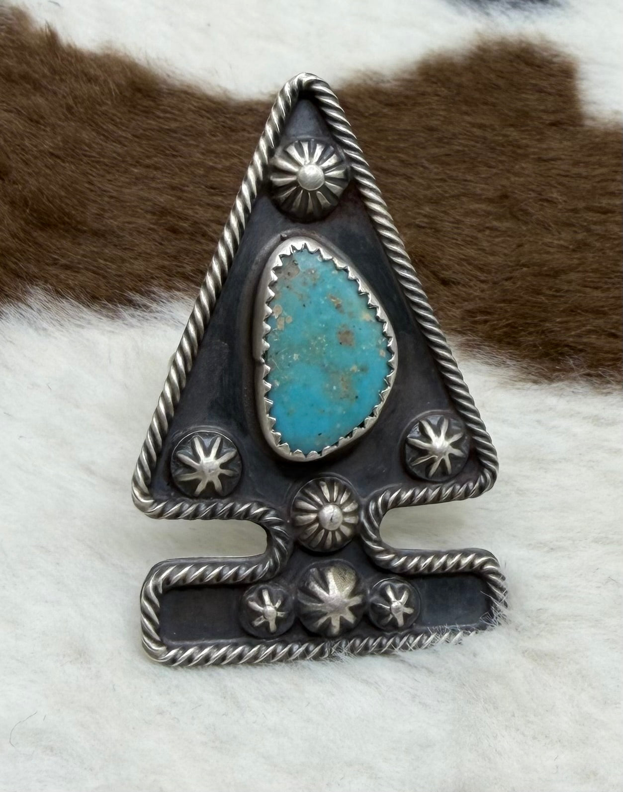 Navajo Made Turquoise Arrowhead Ring by Ronnie Martinez