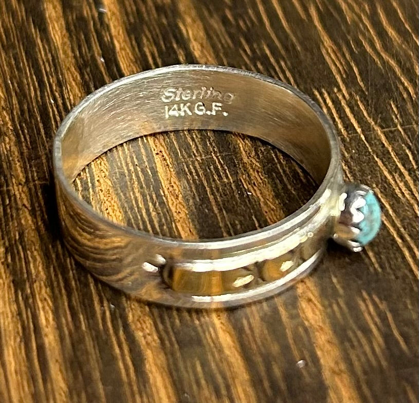 Navajo Handmade Kingman 14k Filled Ring by Juanita Pino