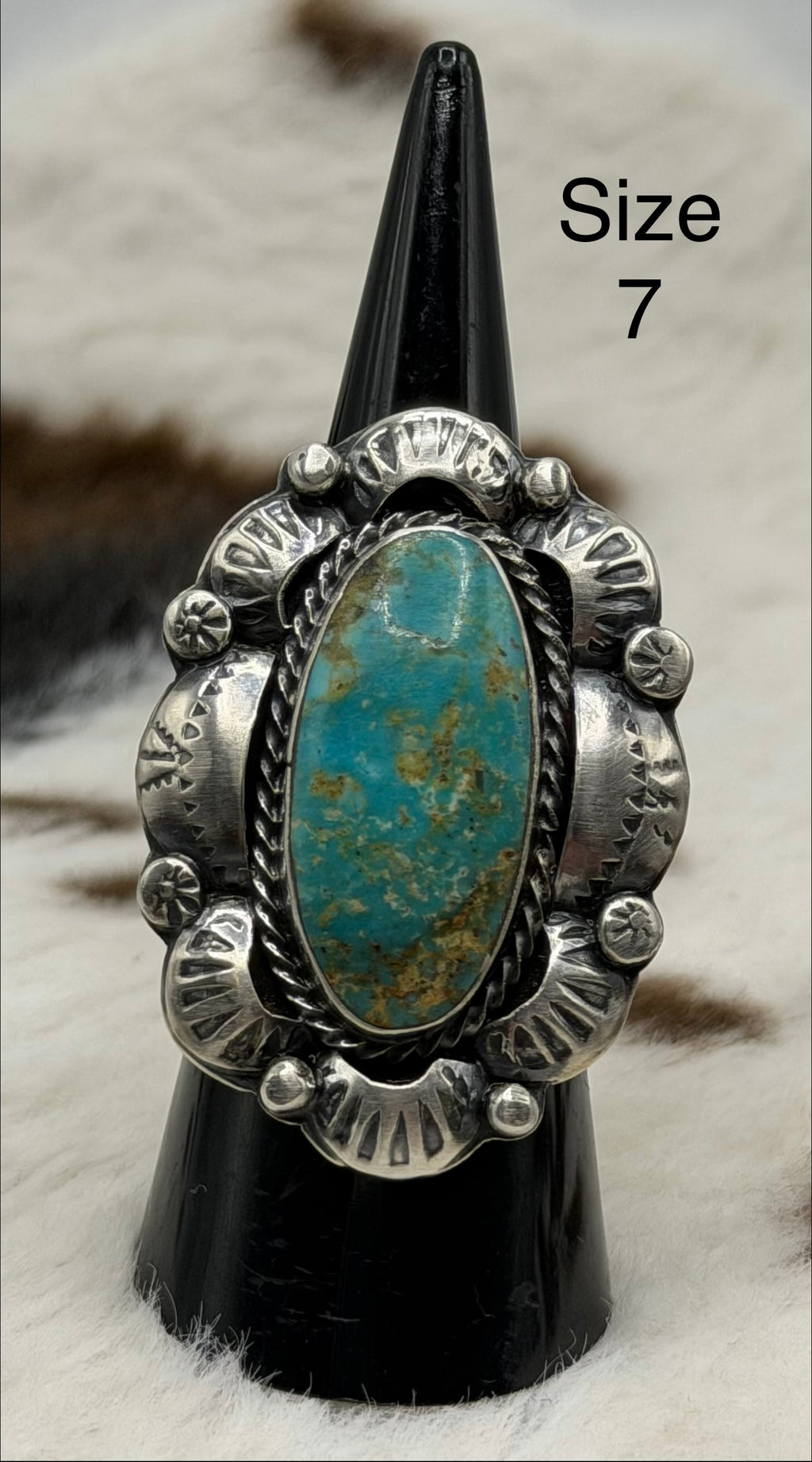 Navajo Handmade Kingman Ridge Turquoise Rings by Kree Blanchard