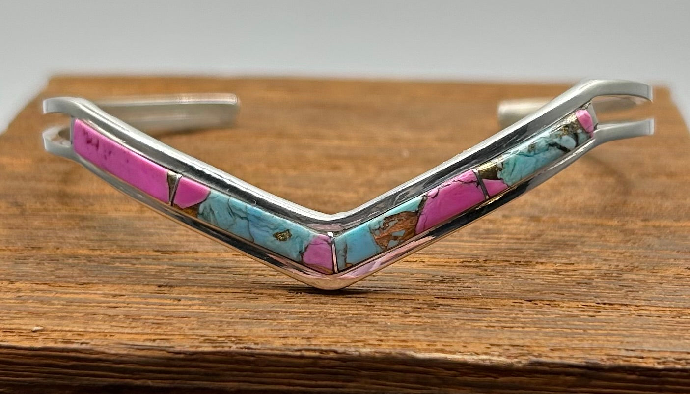 Navajo Handmade Cotton Candy Bracelet By Jamie Johnson