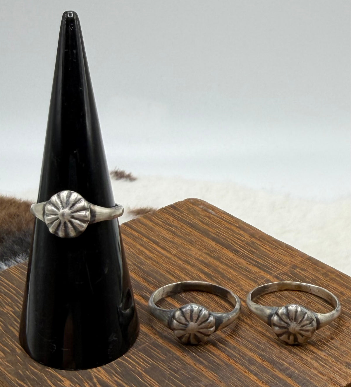 Navajo Handmade Flower Cast Ring by Pauline Nelson