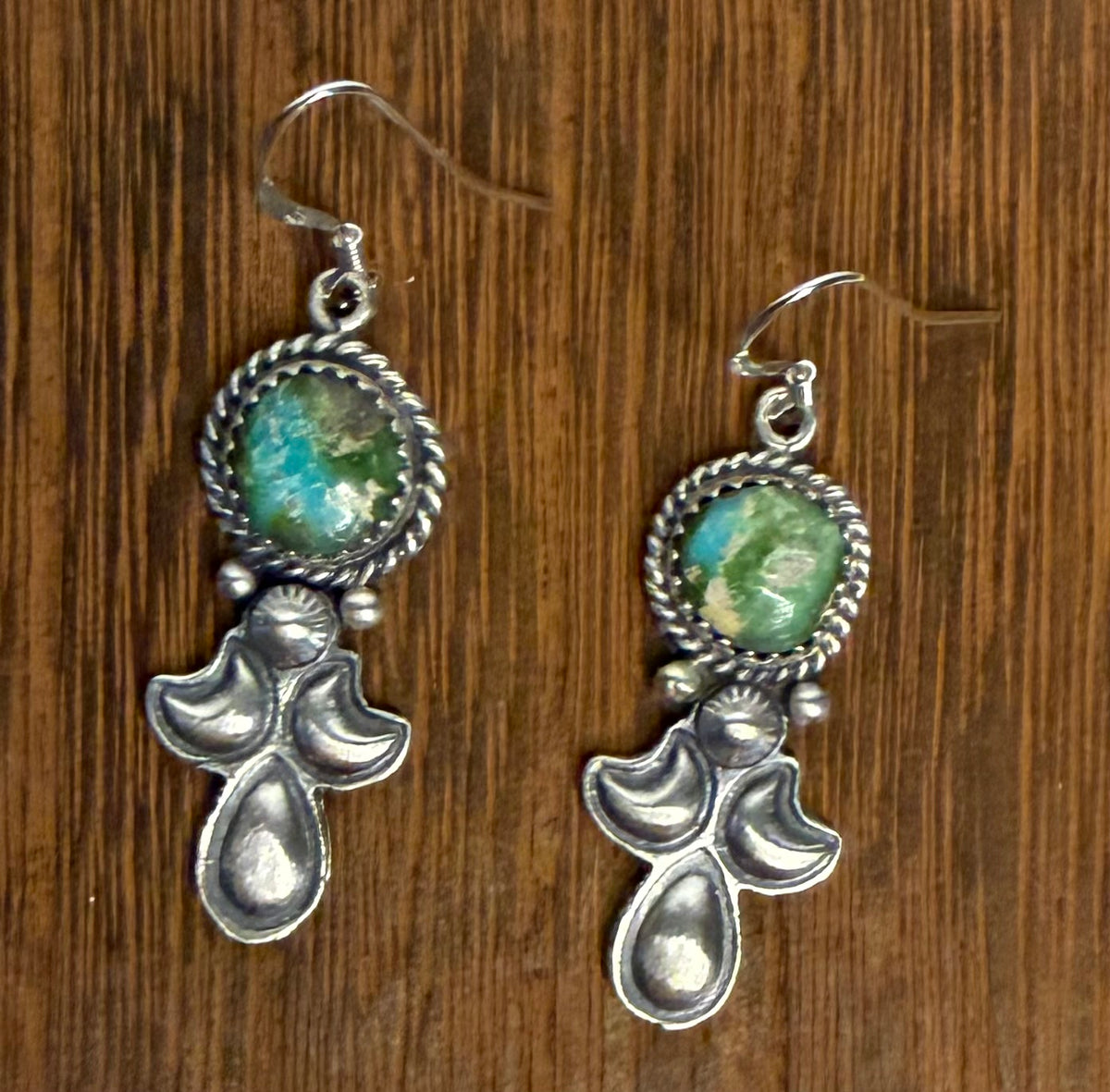 Navajo Handmade Sonoran Gold Earrings by Genevive Francisco