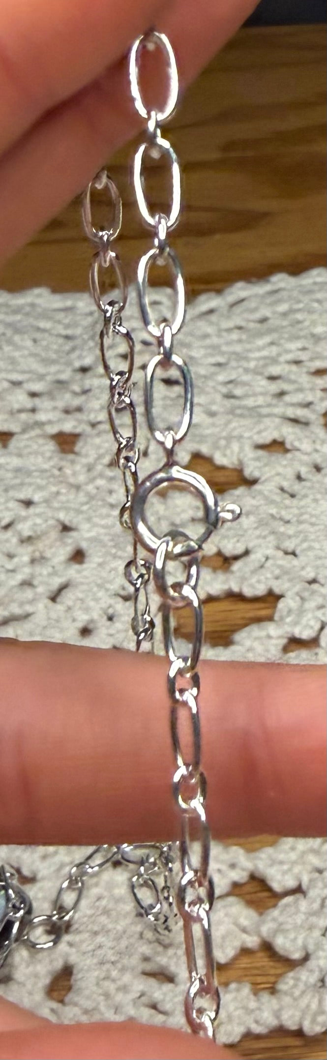 Navajo Made Opal Inlay Necklace By Edward Johnson 20”
