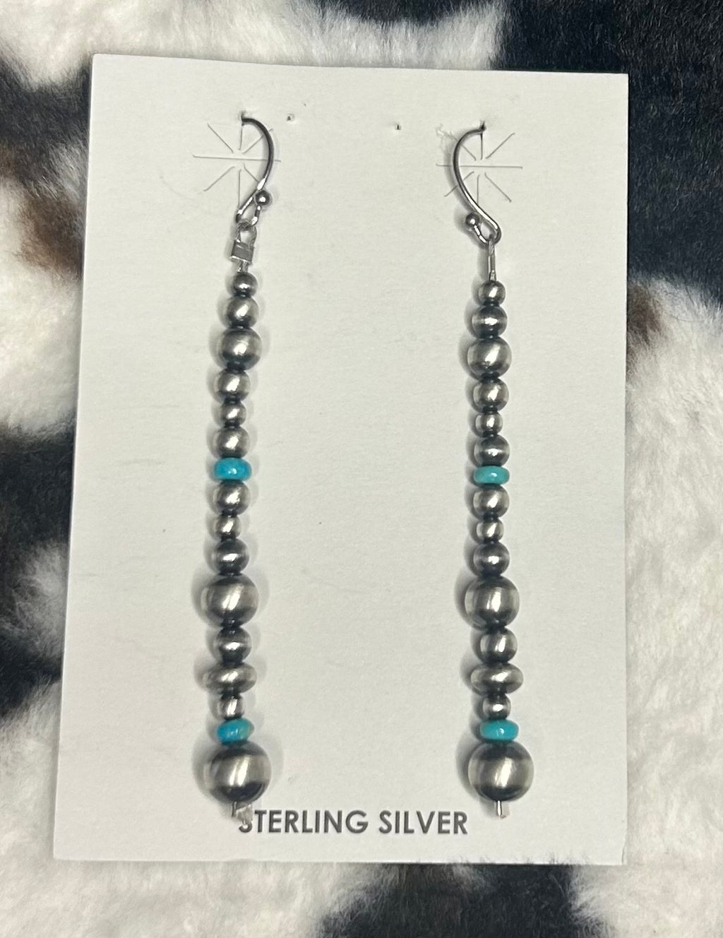 Sterling Silver Machine Made Pearl Turquoise Earrings