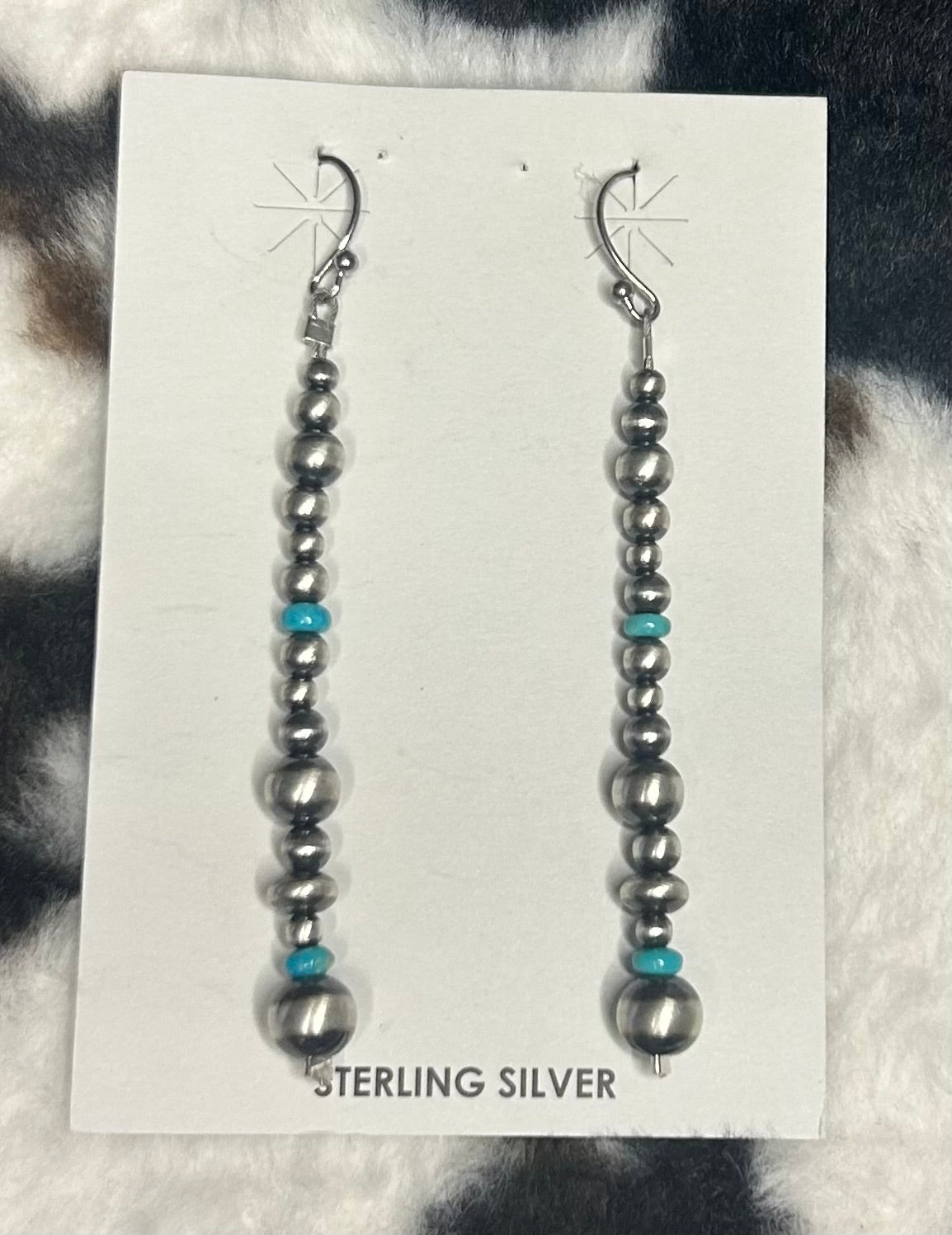 Sterling Silver Machine Made Pearl Turquoise Earrings