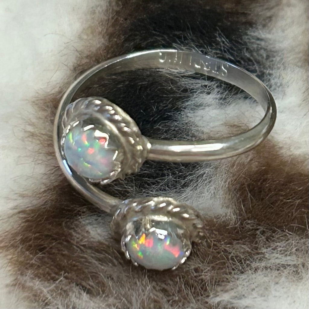 Navajo Handmade adjustable Opal Ring by Esther White