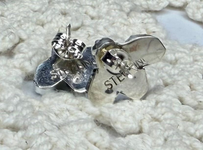 Navajo Handmade Kingman Half Cluster Earrings by Maxine Ramirez