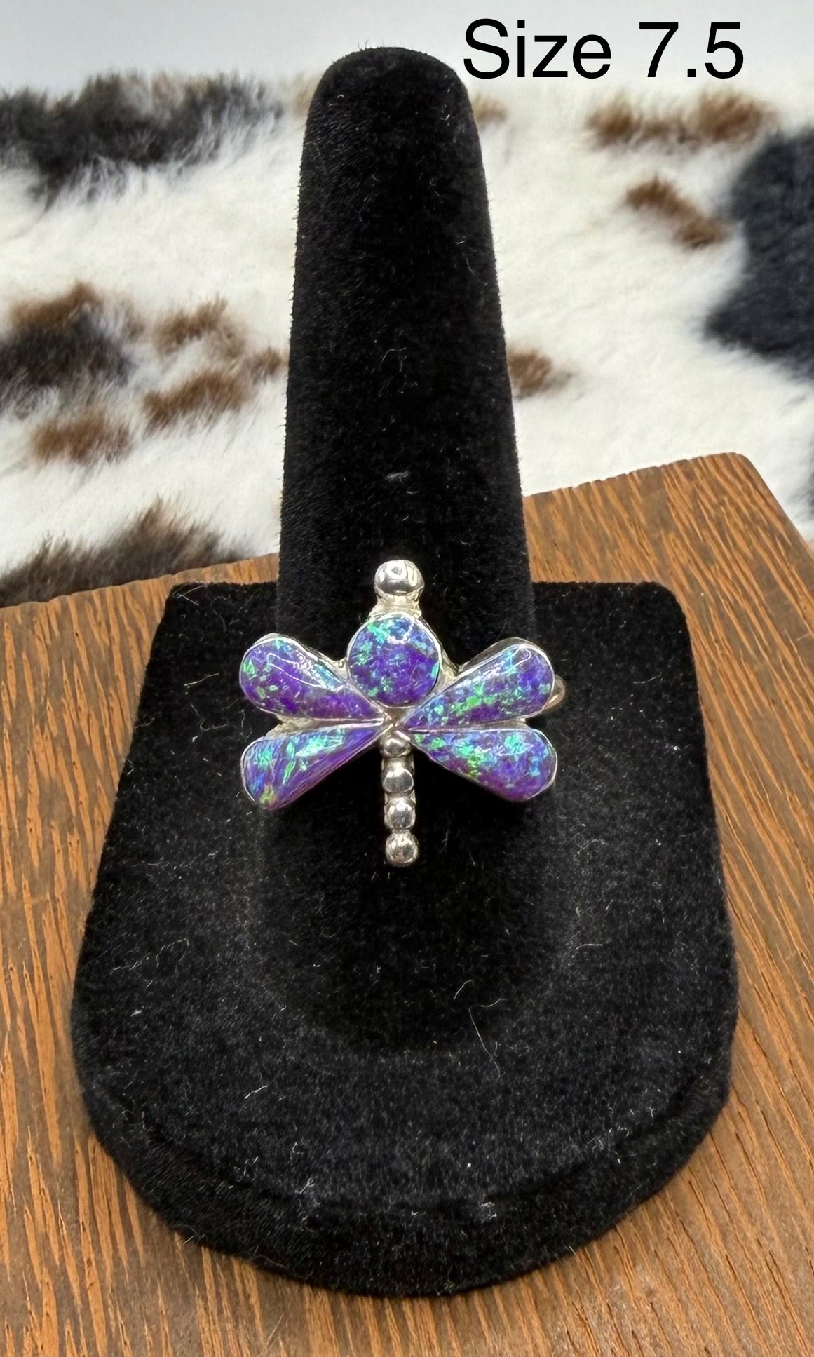 Zuni Handmade Opal Dragonfly rings by Swain Charlie