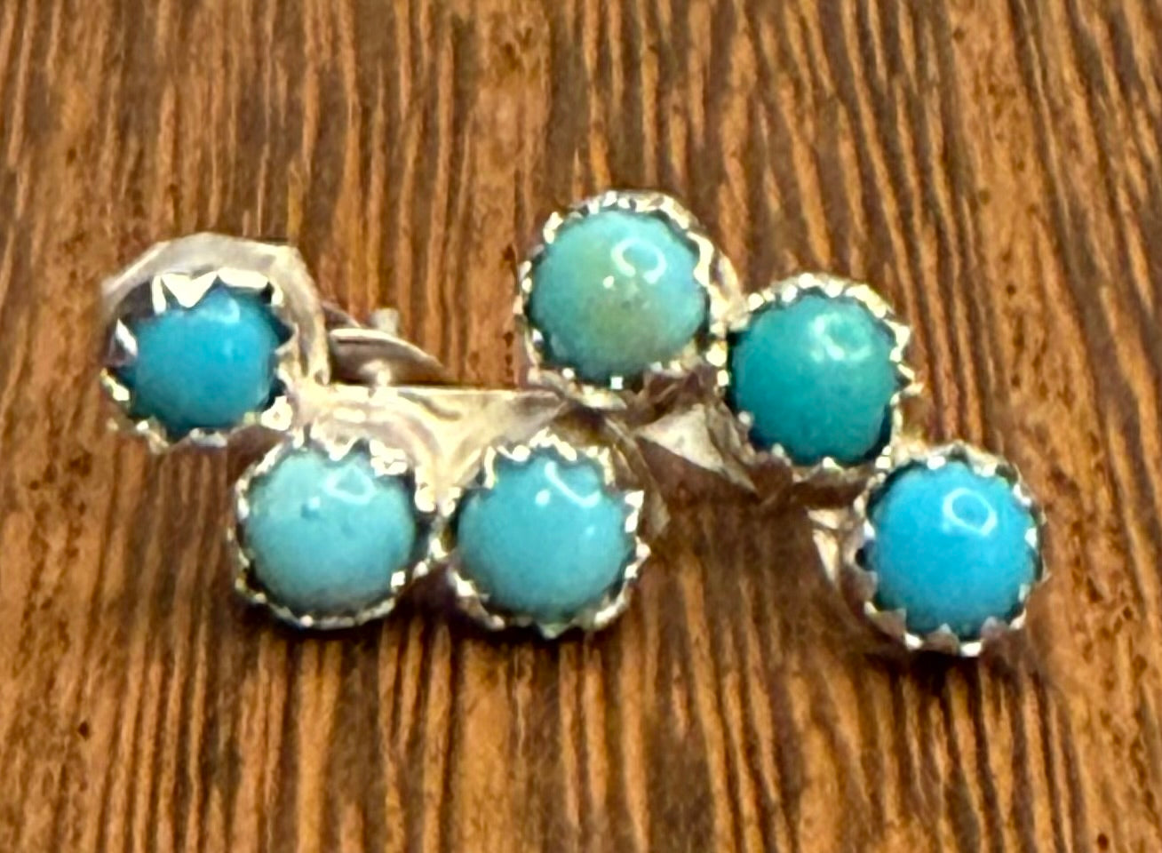 Zuni Handmade Kingman Turquoise Earrings by Janice Spencer