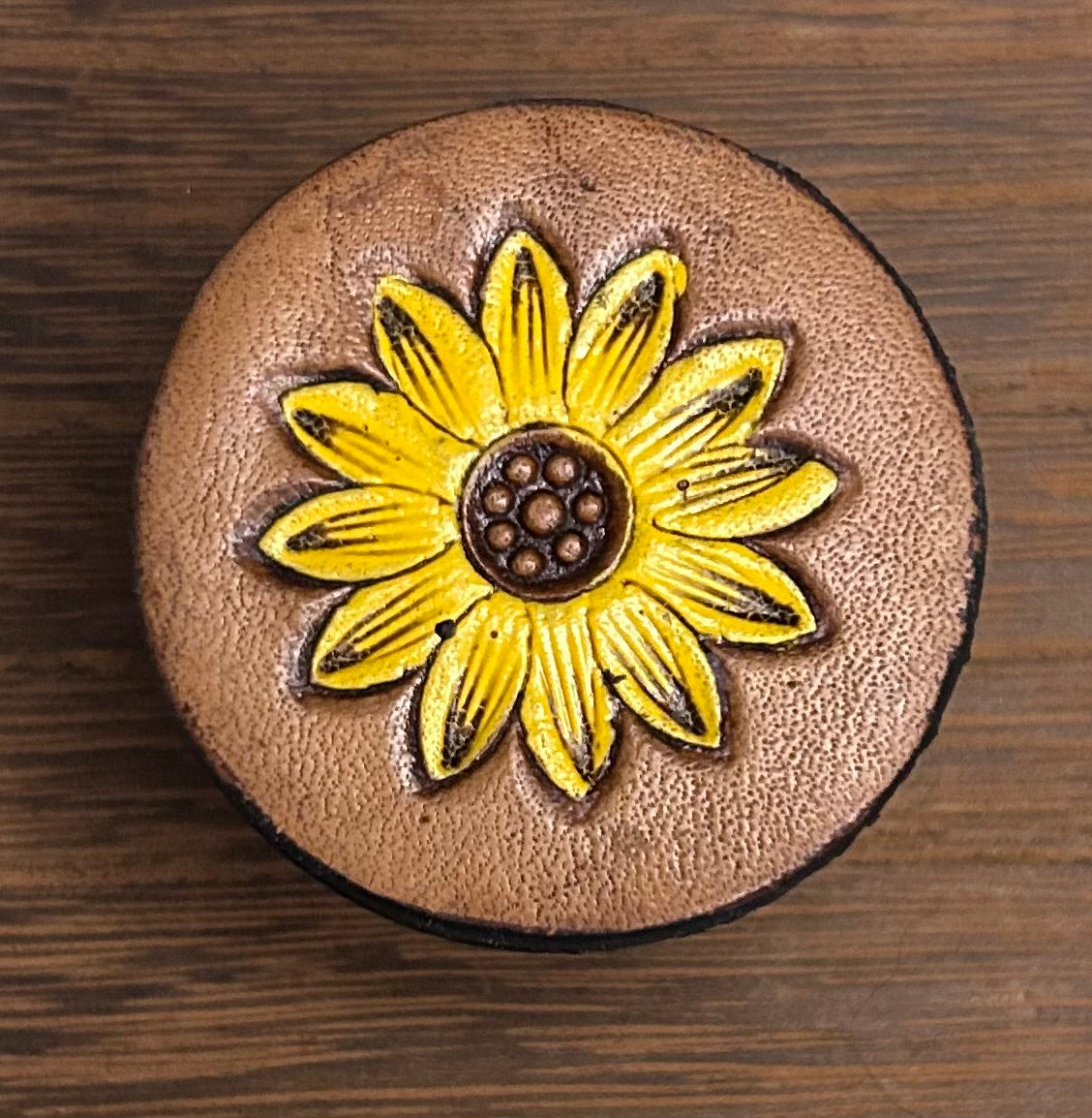 Hand Tooled Sunflower Pop Socket