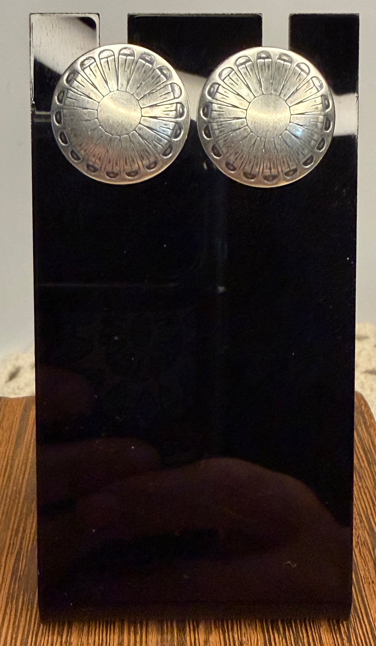 Sterling Silver Concho Earrings