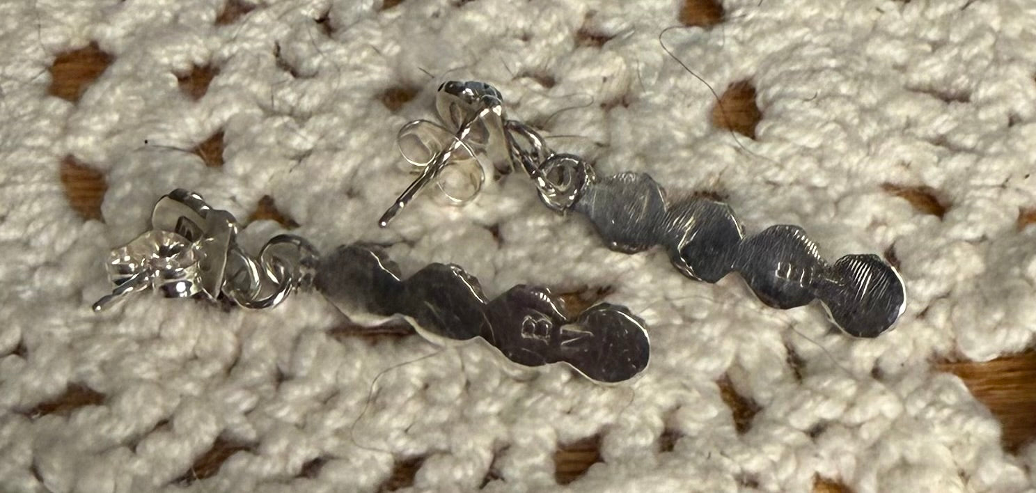 Zuni Made Sleeping Beauty Turquoise Dangle Earrings By Micheal Gechache