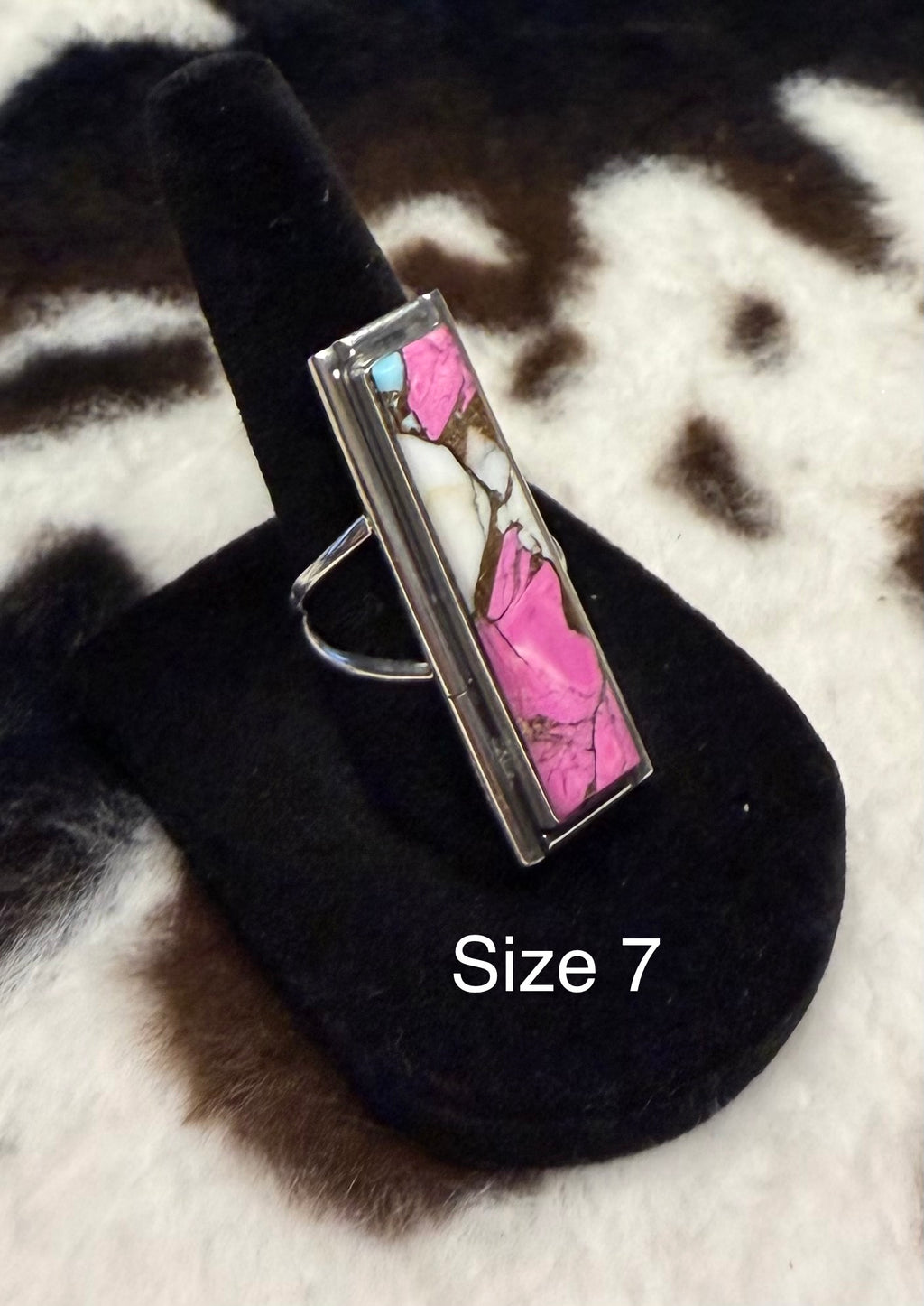 Navajo Handmade Cotton Candy Turquoise Rings by Steve Francisco