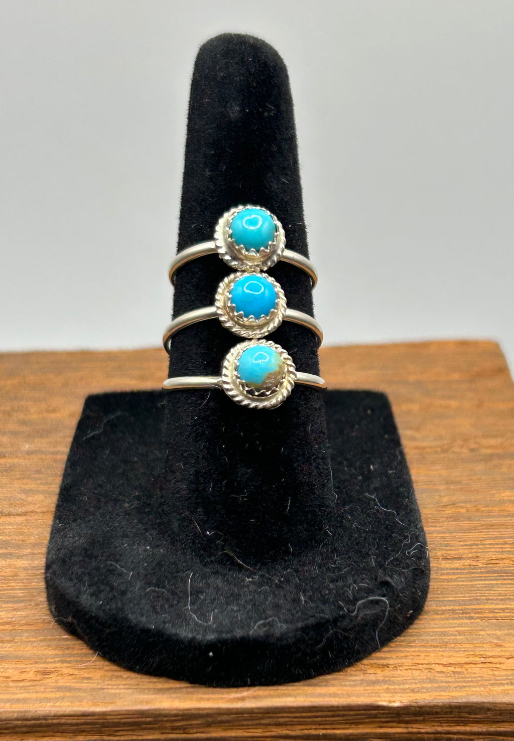 Kingman Turquoise Navajo Handmade Ring By Esther White