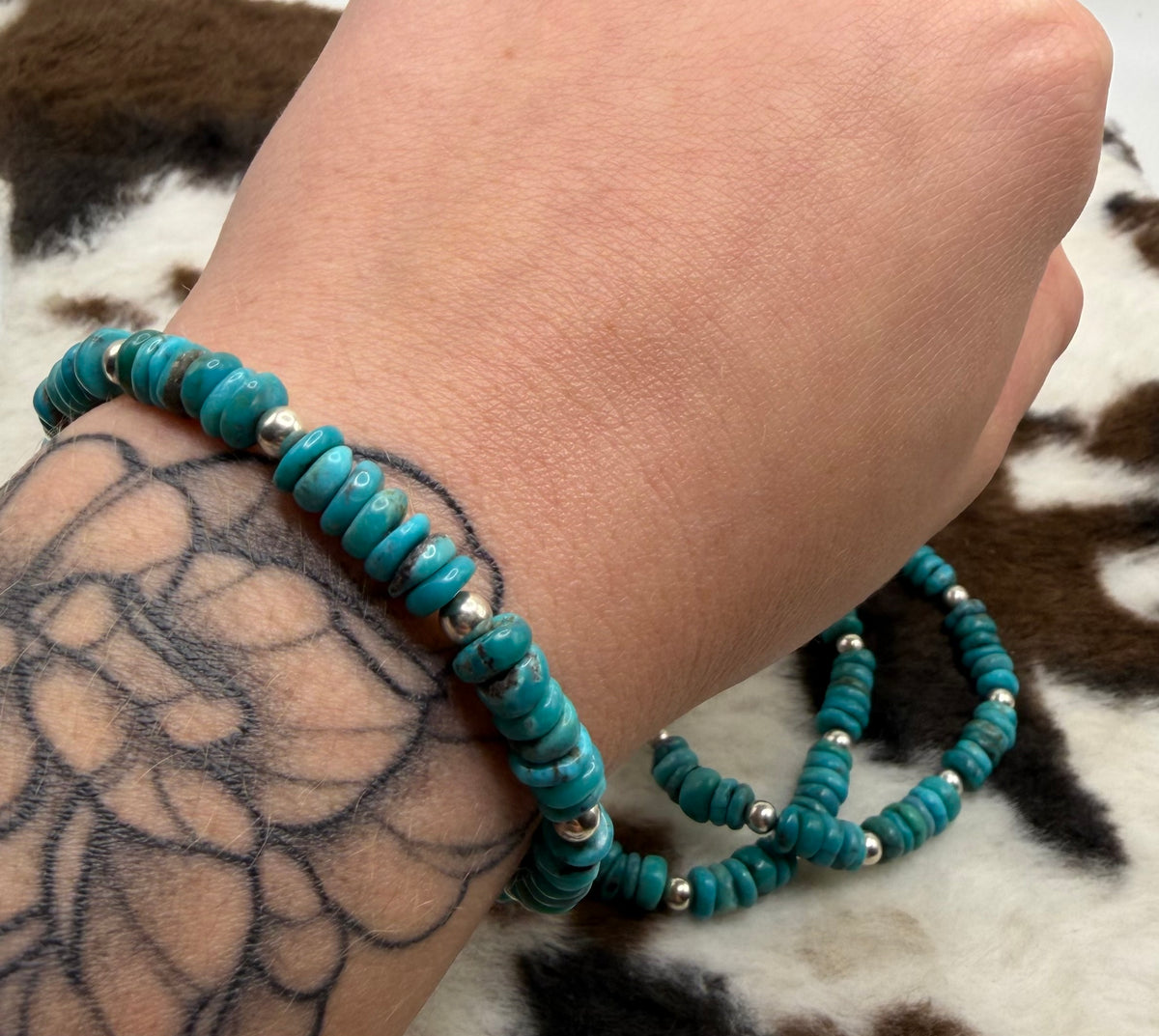 Navajo Handmade Kingman Stretch Bracelets by Adrian Yazzie