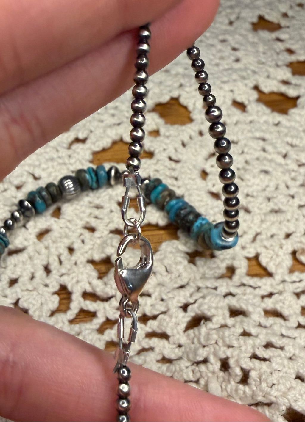Machine Made Pearl and Turquoise Necklace