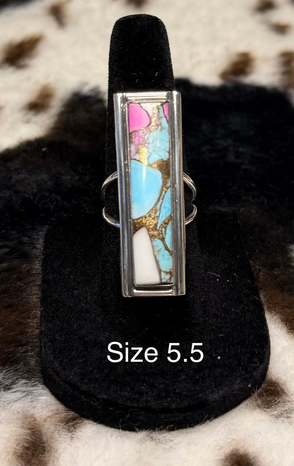 Navajo Handmade Cotton Candy Turquoise Rings by Steve Francisco